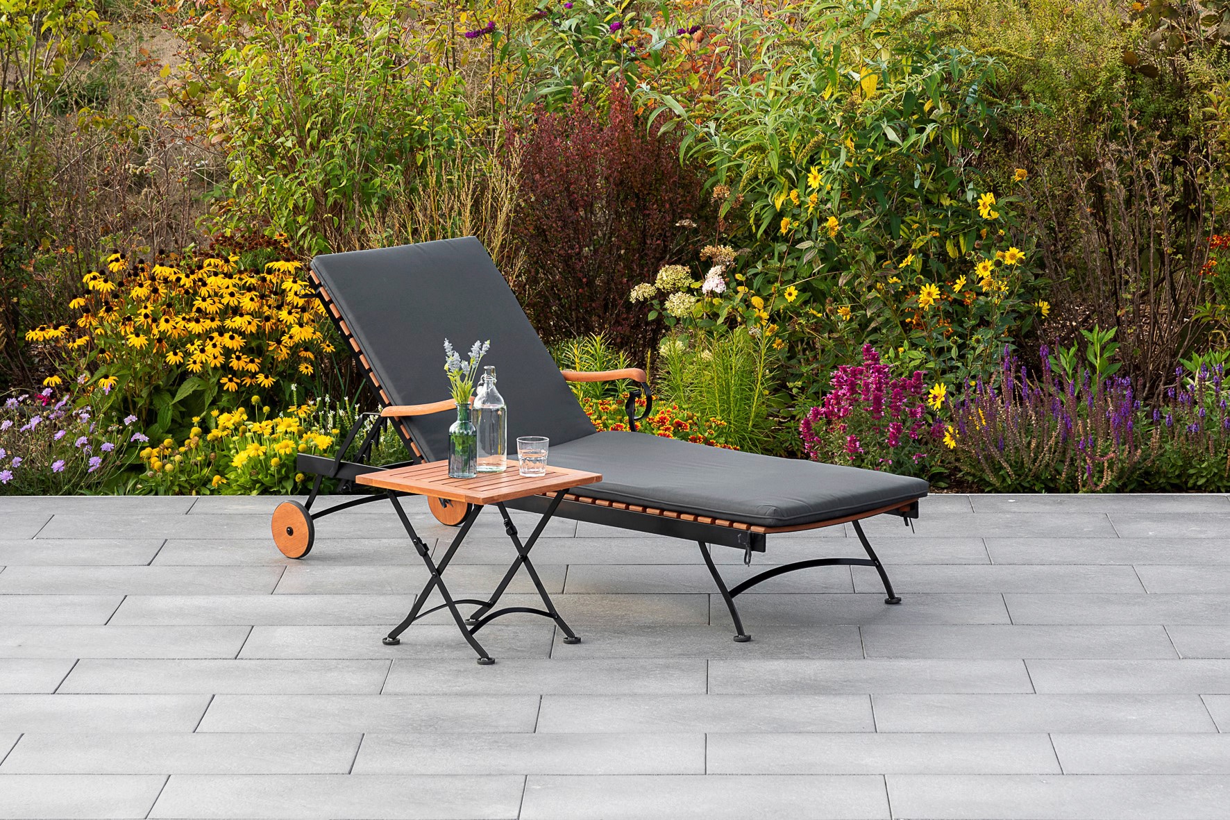 MERXX Gartenlounge-Set "Schloßgarten" 2 Stk. tlg. 1 Gartenliege und 1 Hocke günstig online kaufen