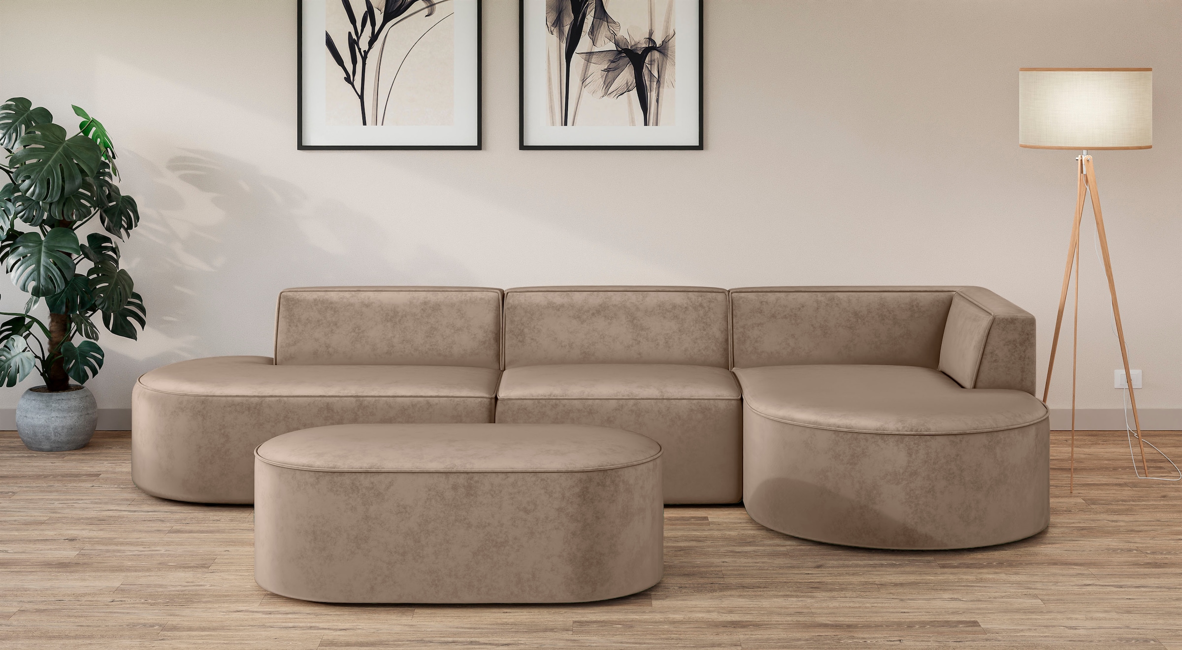 OTTO home Ecksofa "EIVIND Designer Sofa mit Ottomane rechts/links, B/T/H: 3 günstig online kaufen