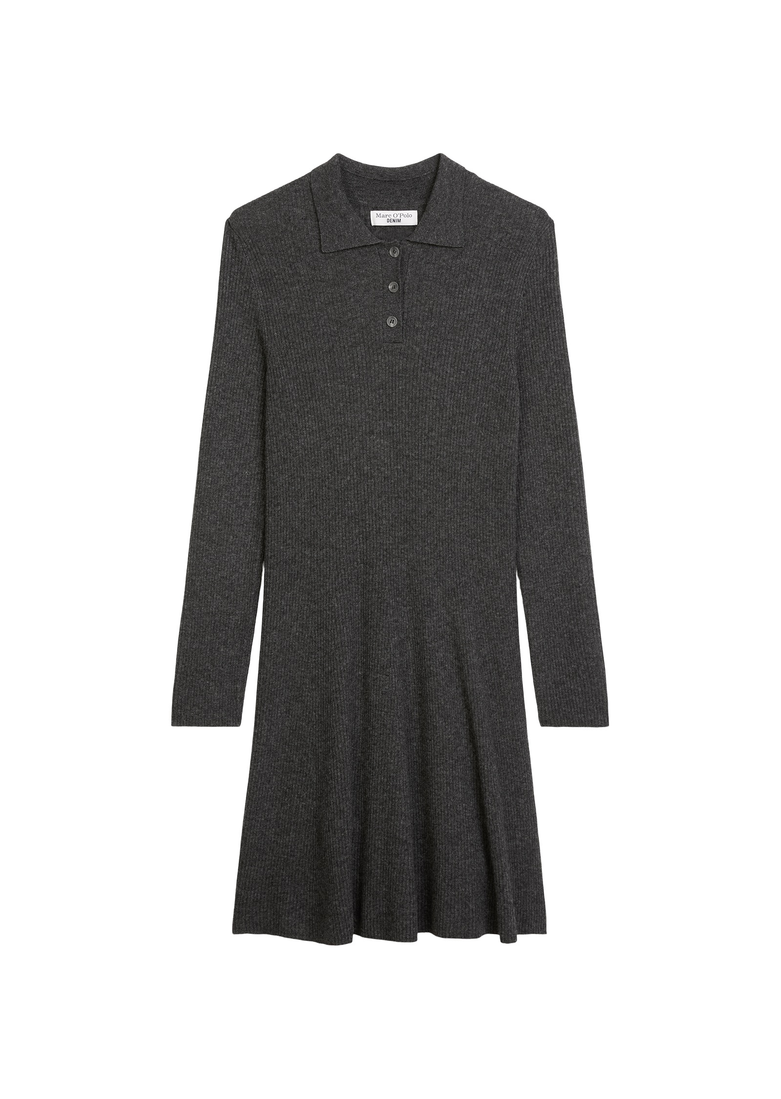 Marc O'Polo DENIM Polokleid, Strickkleid aus softem Schurwolle-Mix, A-Shape