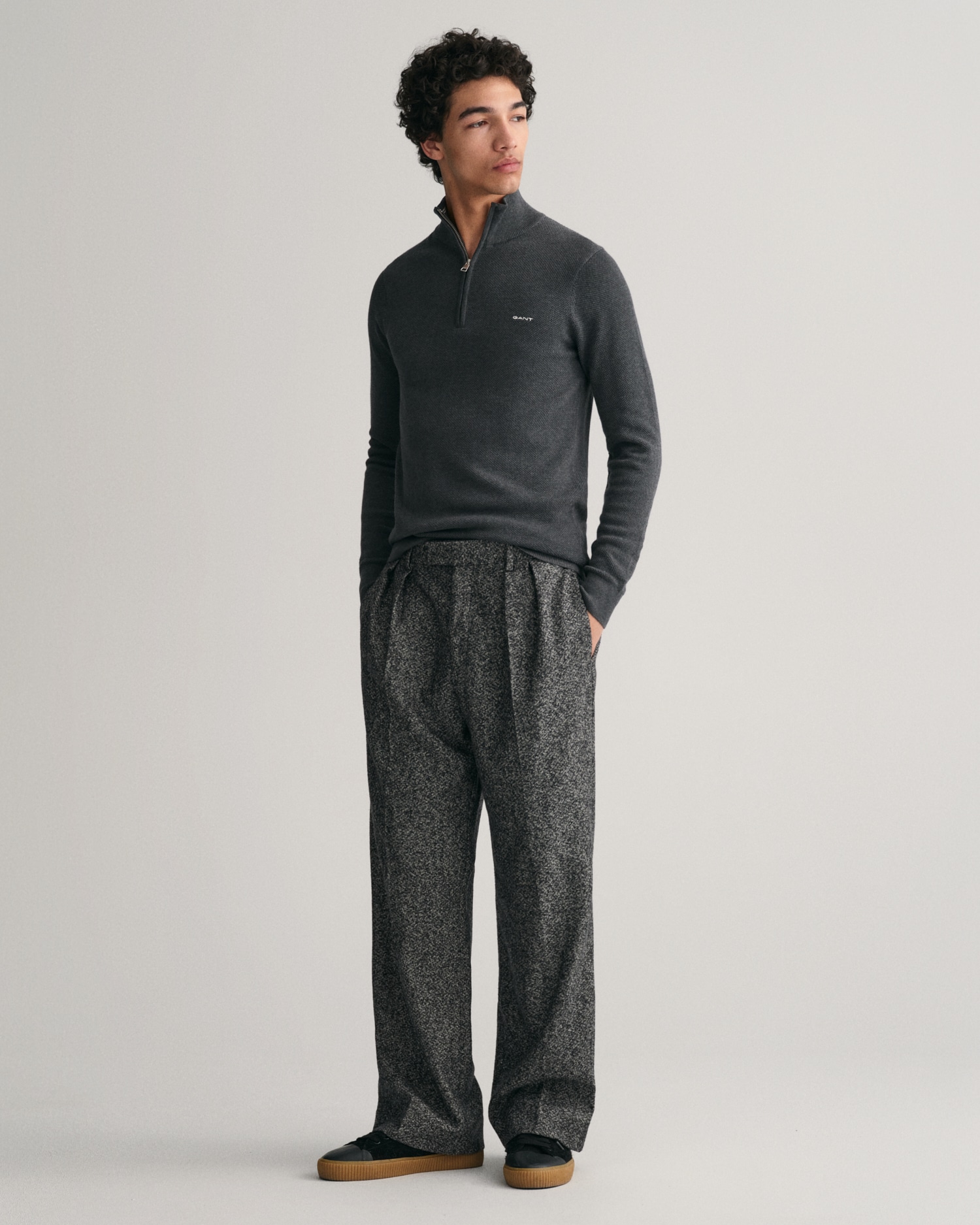 Gant Troyer »COTTON PIQUE HALF ZIP«, mit Piqué-Struktur