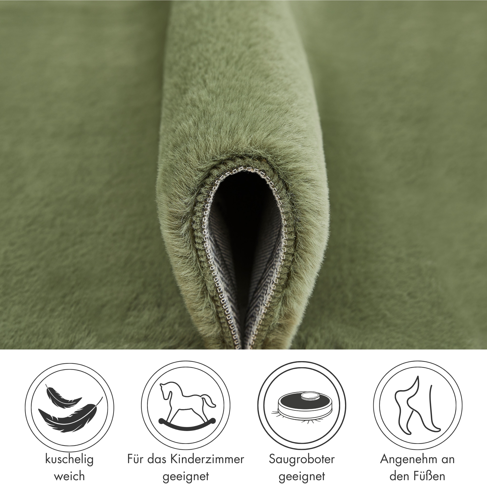 LUXOR living Fellteppich »Novara«, rechteckig, 30 mm Höhe, Kunstfell, Kaninchenfell-Haptik, besonders weicher Hochflor