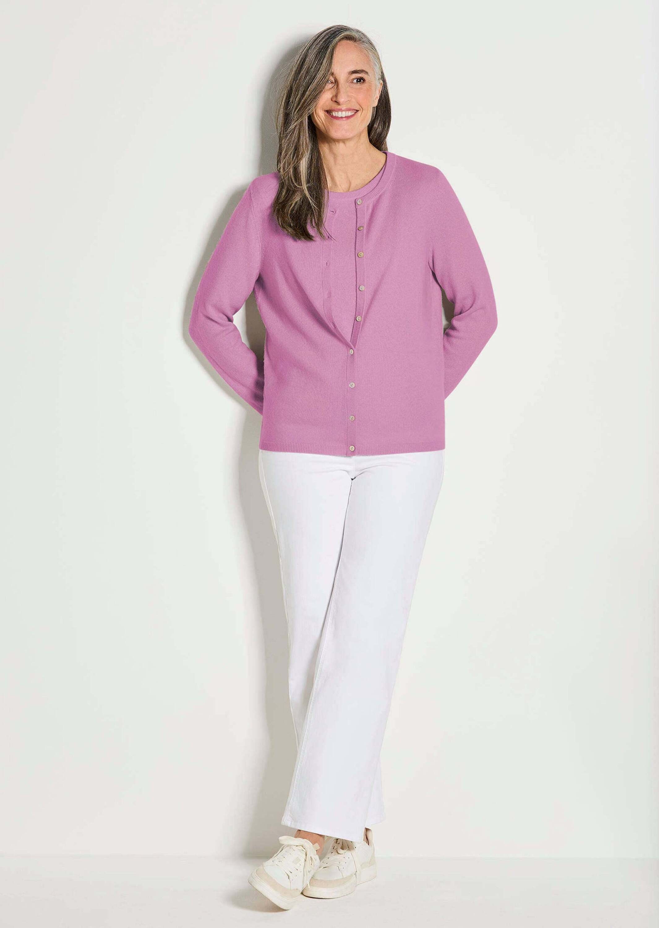 GOLDNER Strickjacke "Kaschmirstrickjacke mit Rundhalsausschnitt" günstig online kaufen