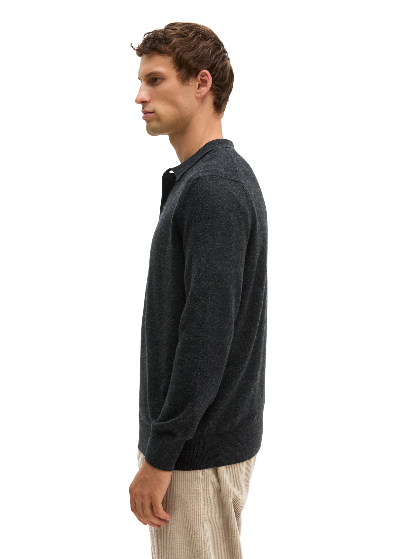Marc O'Polo Langarm-Poloshirt »aus softem Bio-Bauwoll-Schurwoll-Mix«