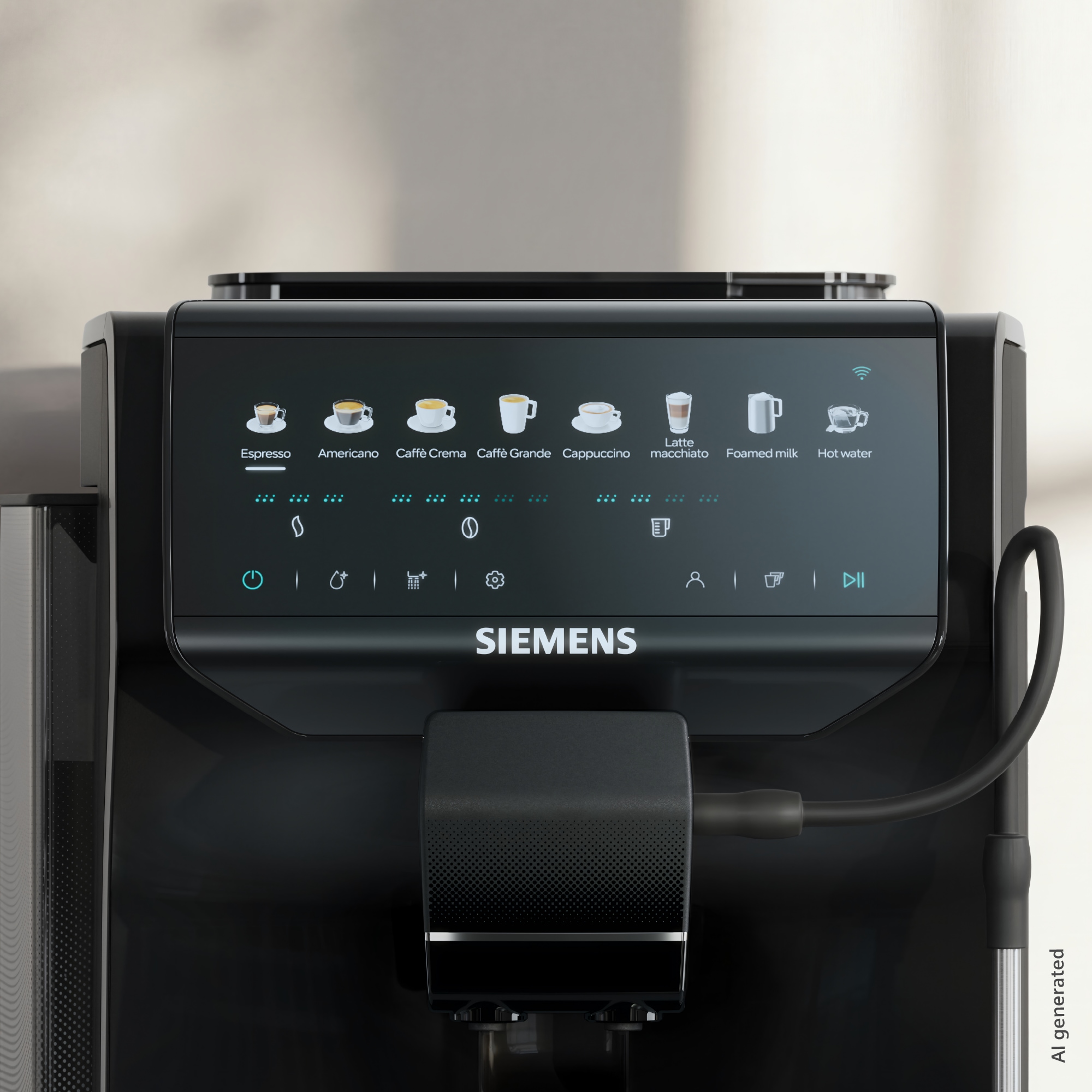 SIEMENS Kaffeevollautomat »EQ500 TP553E19, Doppeltassenfunktion, 8 Getränke, farb. Touchdisplay« Keramikmahlwerk, entnehmbare Brüheinheit, Steuerung per App, Schwarz