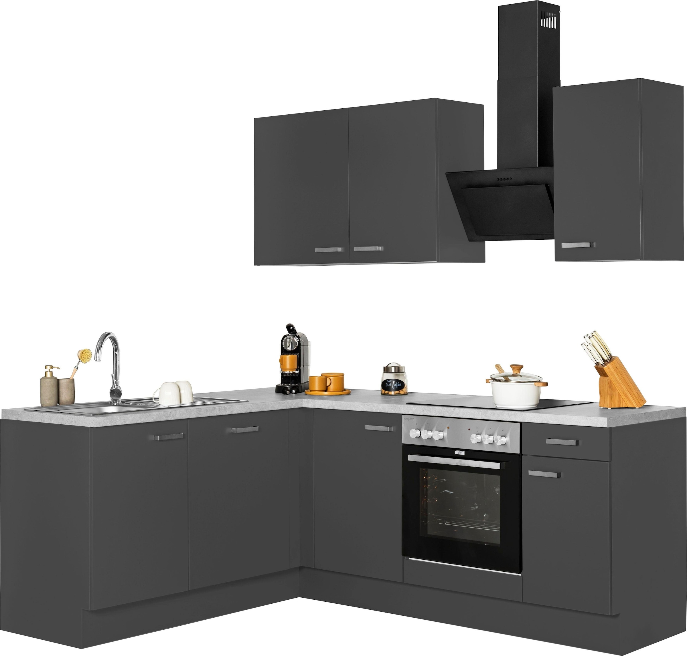 Winkelküche »Parma«, mit E-Geräten, Stellbreite 215x175 cm