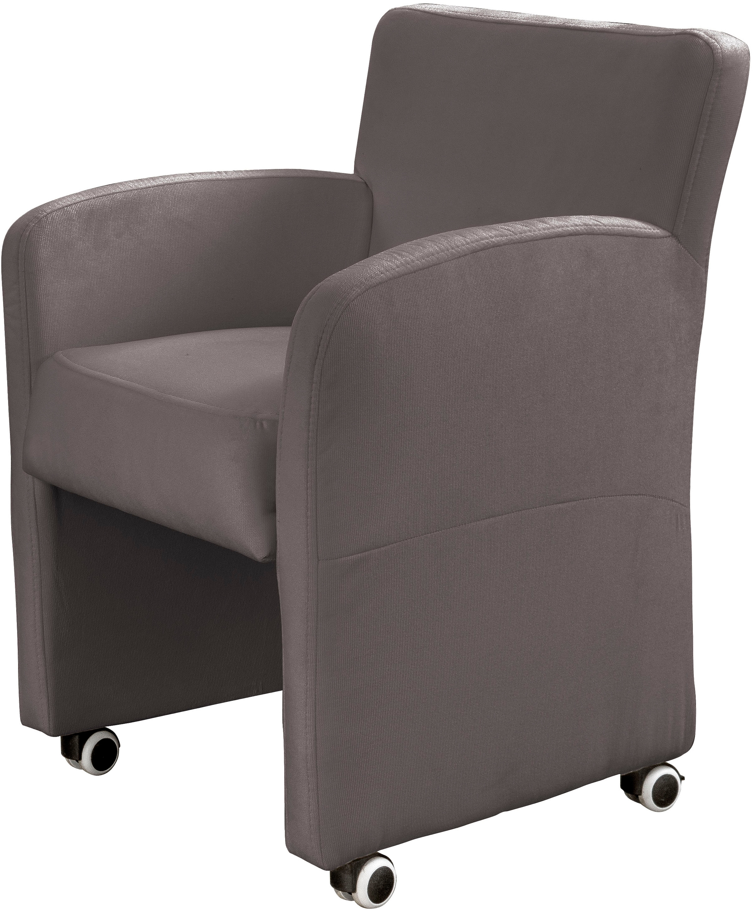 exxpo - sofa fashion Sessel "Cortado, Loungesessel auf Rollen, schmale Armlehnen, bequem" hohe Bodenfreiheit, schöne Detailverarbeitung