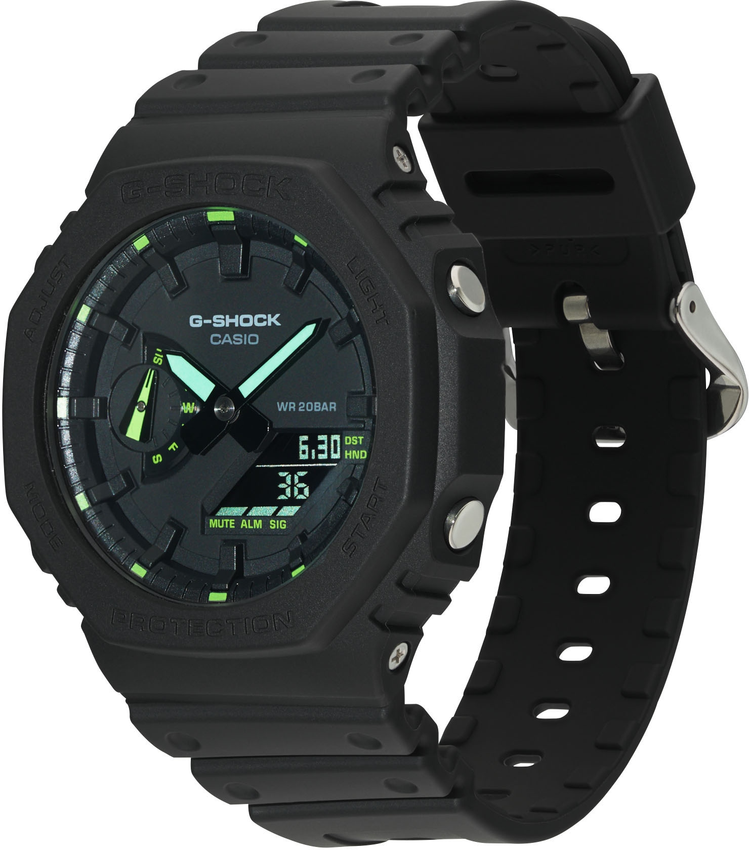 CASIO G-SHOCK Chronograph, Quarzuhr, Armbanduhr,Herrenuhr,digital, bis 20bar wasserd.Resinarmband