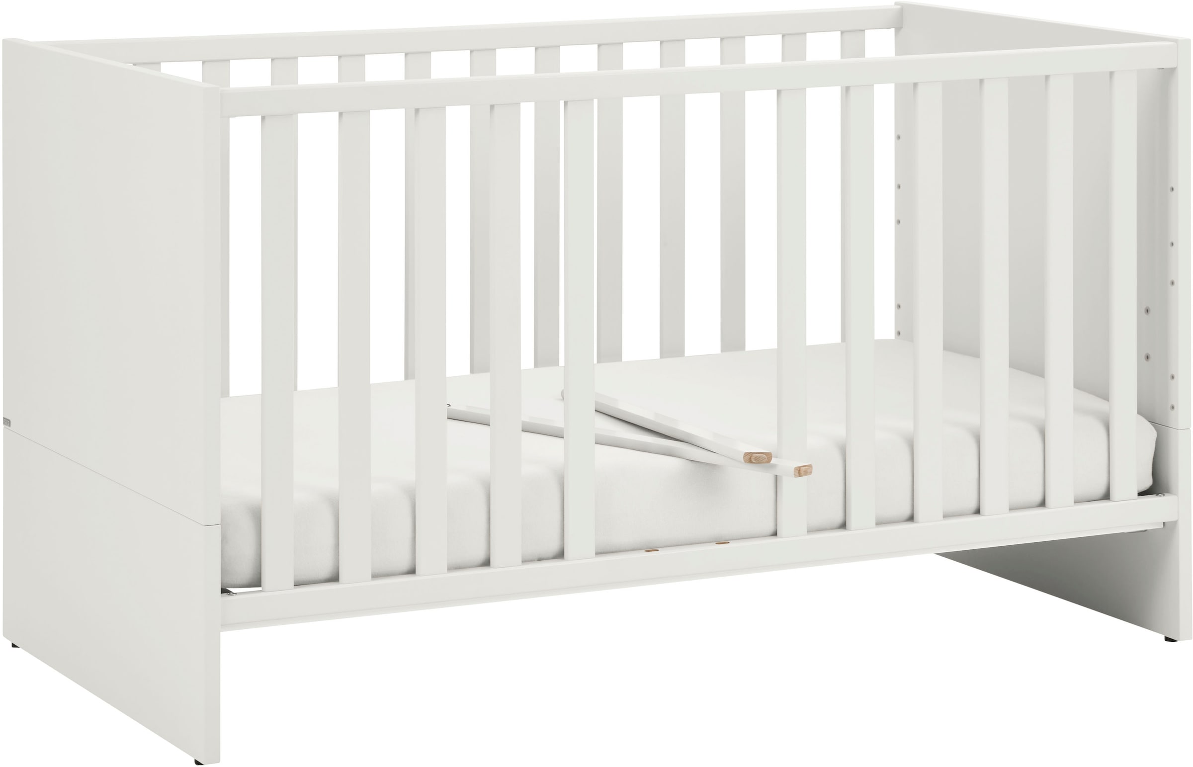 PAIDI Babybett »LITTLE SNU 70x140cm in Beige oder Weiß, umbaubares Kinderbett« Gitterbett 4-fach höhenverstellbar, entnehmbare Sprossen, Juniorbett