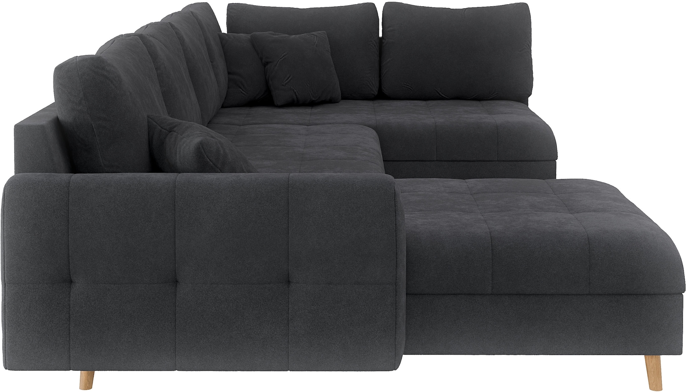 Home affaire Wohnlandschaft »CHARRE U-Form mit Ottomane, Maße B/T/H: 310/161/81 cm« feine Steppung, lose Rücken- und Zierkissen, auch in Cord und Bouclé
