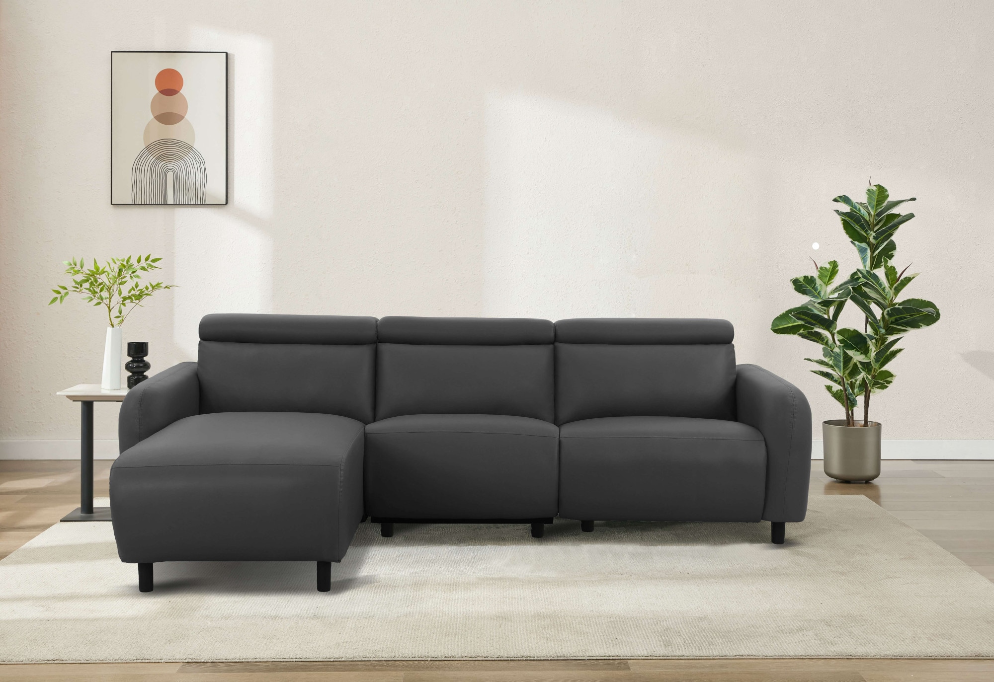 Home affaire Ecksofa "SKAANE Kunstleder, L-Form, 274 cm, manuelle u. elektr günstig online kaufen