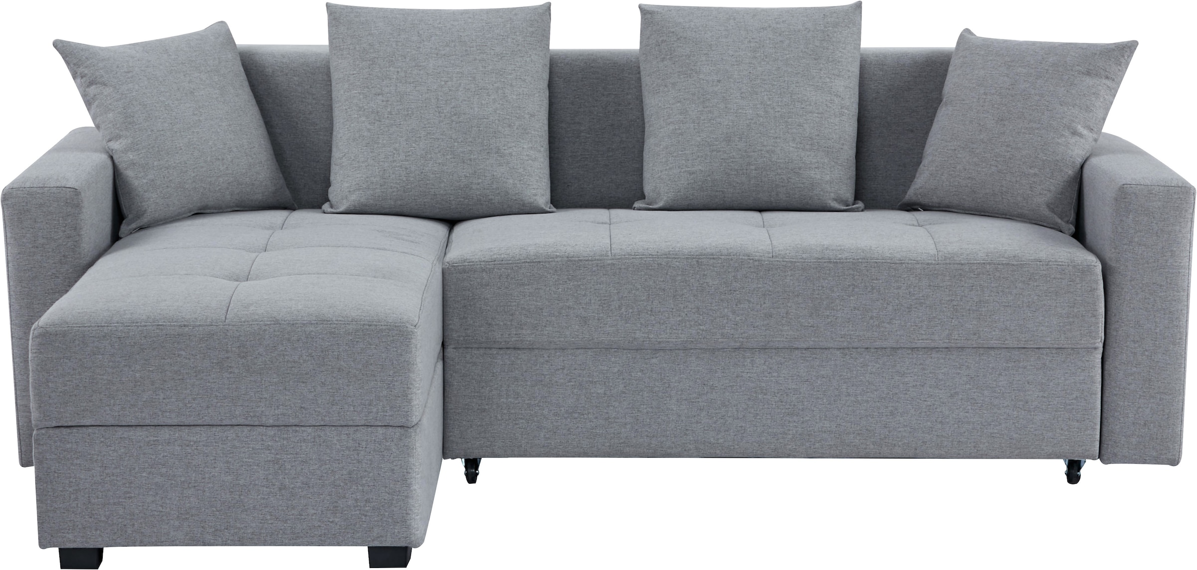 INOSIGN Ecksofa »KILLAM, 217 cm, L-Form, mit Schlaffunktion u. Bettkasten«, Recamiere rechts / links montierbar, in Cord und Webstoff