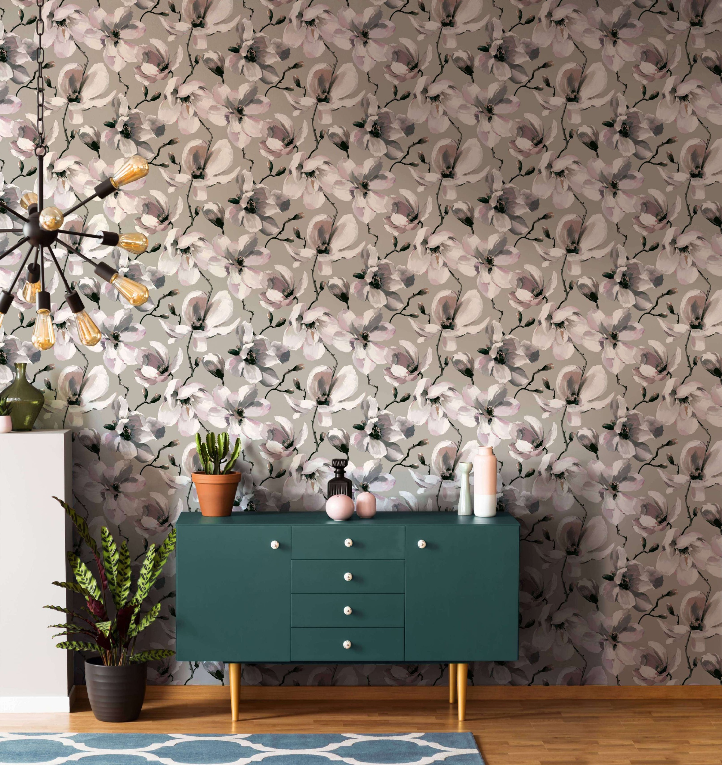 Marburg Vliestapete "Tapete Malerische Blüten" floral geprägt moderne Vliestapete für Wohnzimmer Schlafzimmer Küche