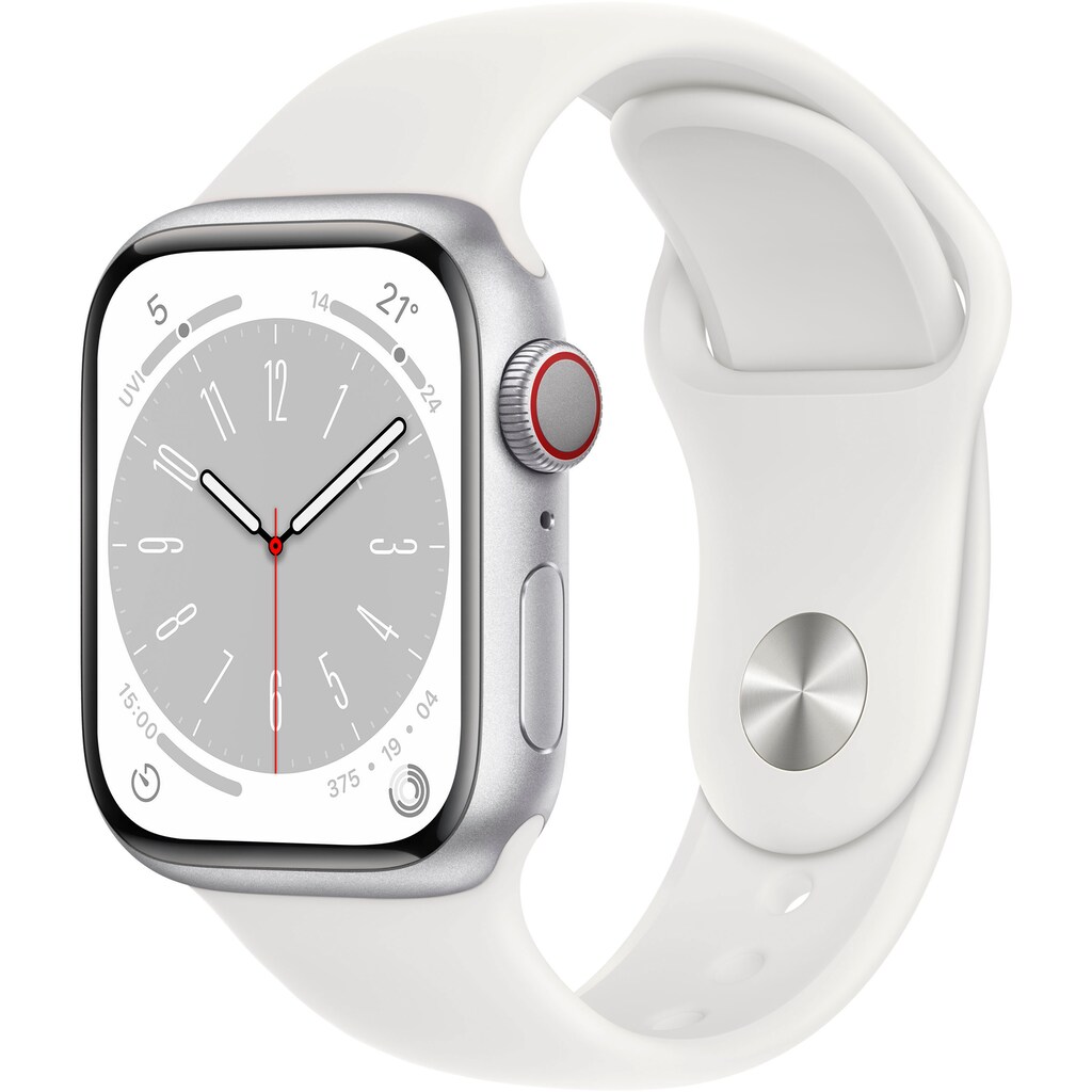 Apple Watch »Watch Series 8 GPS + Cellular 41mm«, (Die Zukunft der Gesundheit. Am Handgelenk.)