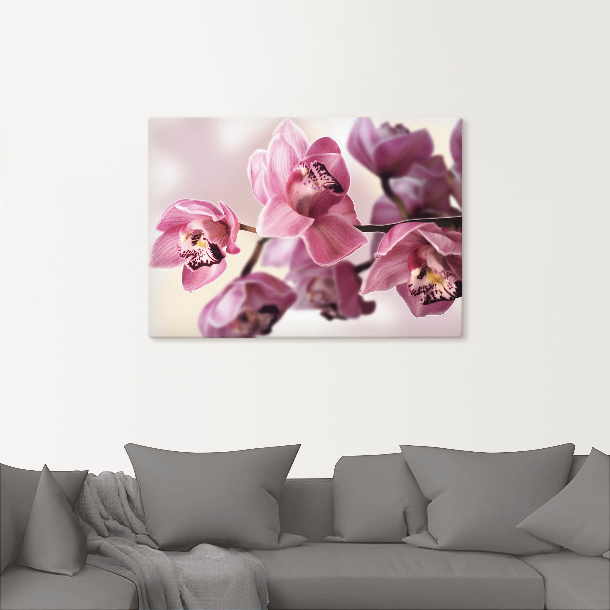 Artland Leinwandbild "Rosa Orchidee" Blumenbilder 1 Stk. tlg. auf Holzrahme günstig online kaufen