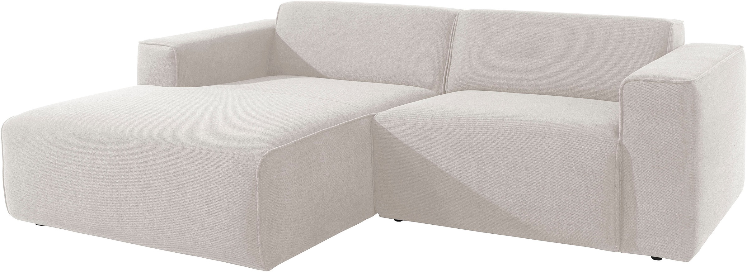 andas Ecksofa »Noord mit Kedernaht, Breite 234 cm, L-Form«, Cord, Struktur, Webstoff, mit Wellenunterfederung, Massivholzrahmen
