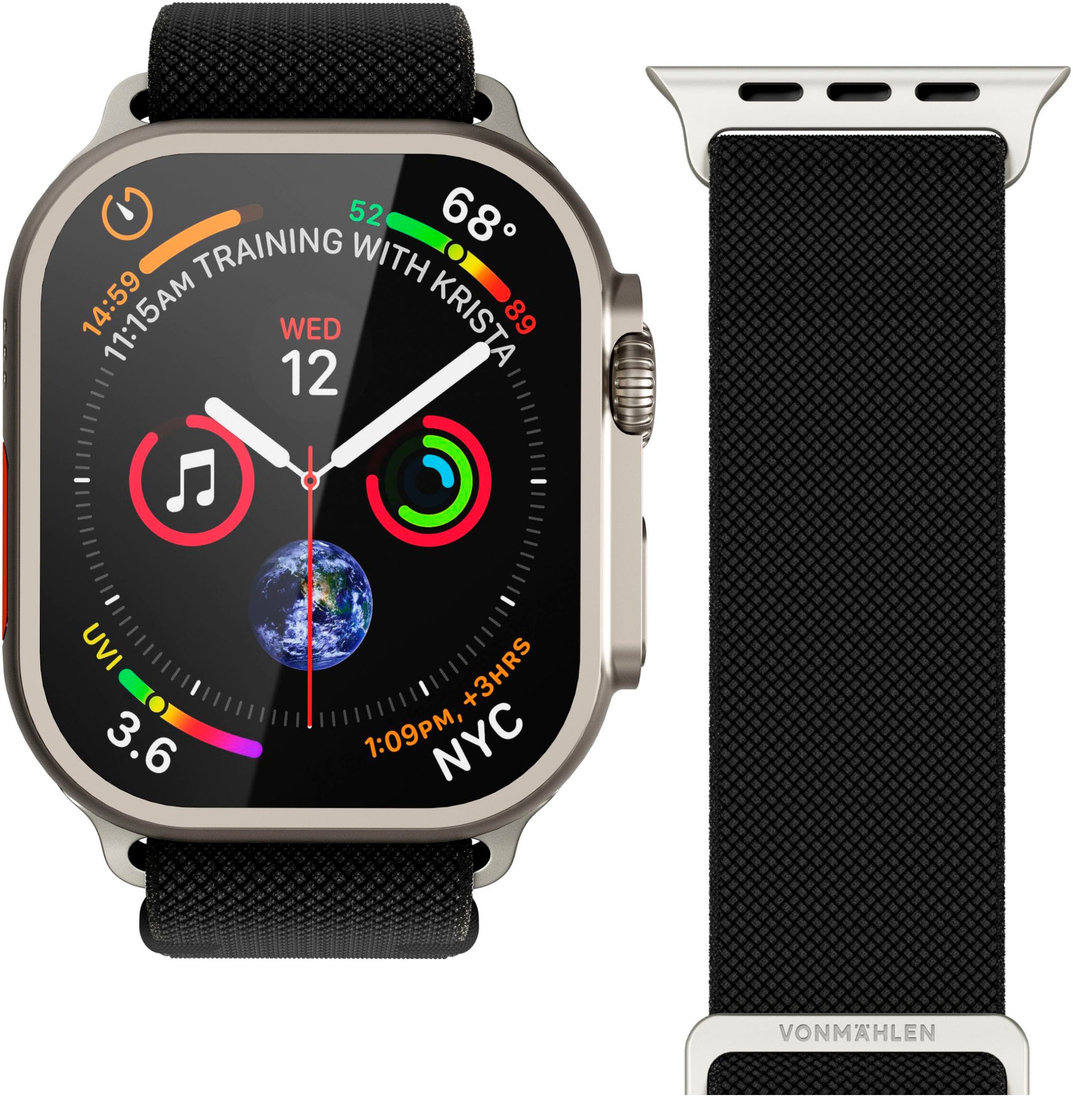 VONMÄHLEN Smartwatch-Armband »Watch Strap-Classic Nylon Loop-Armband für Apple Watch 42/44/45/49 mm«