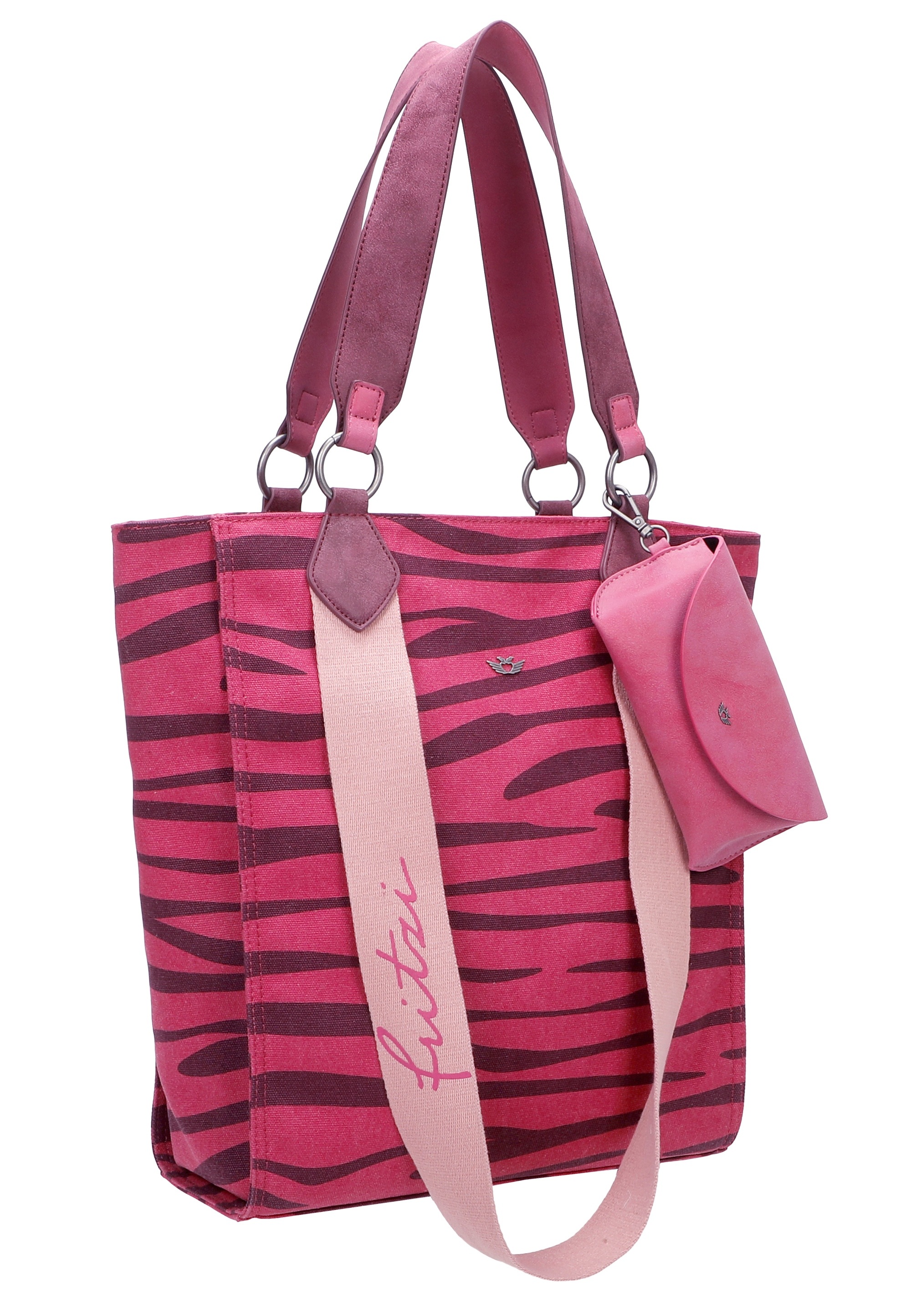 Fritzi Aus Preußen Henkeltasche FRITZI AUS PREUSSEN "Izzy02", Damen, Gr. B/H/T: 11cm x 39cm x 32cm, pink (pink, rosa), Baumwolle, mehrfarbig, Taschen, mit abnehmbarem Brillenetui 3