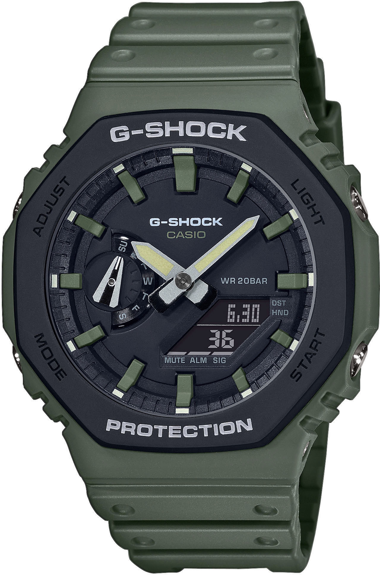 CASIO G-SHOCK Chronograph »GA-2110SU-3AER«, Quarzuhr, Armbanduhr, Herrenuhr, digital, bis 20 bar wasserdicht