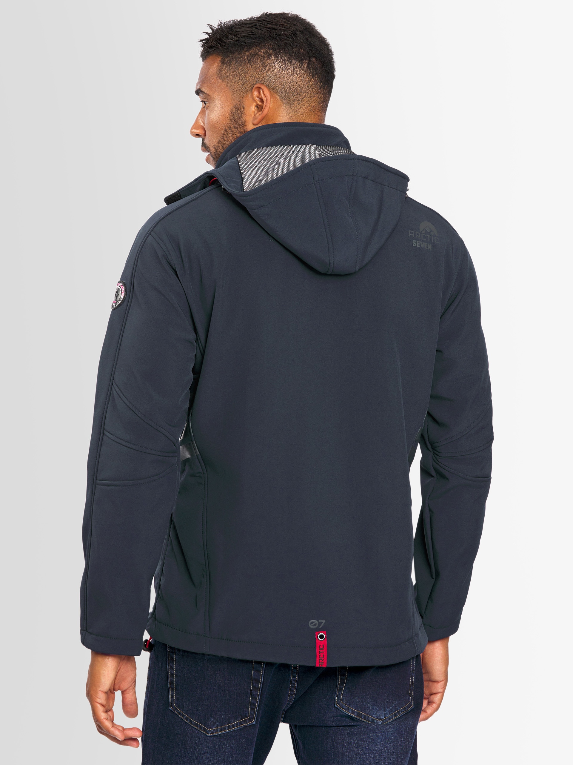 Arctic Seven Softshelljacke »ASPierr«, sportliche Outdoor Funktionsjacke mit abnehmbarer Kapuze