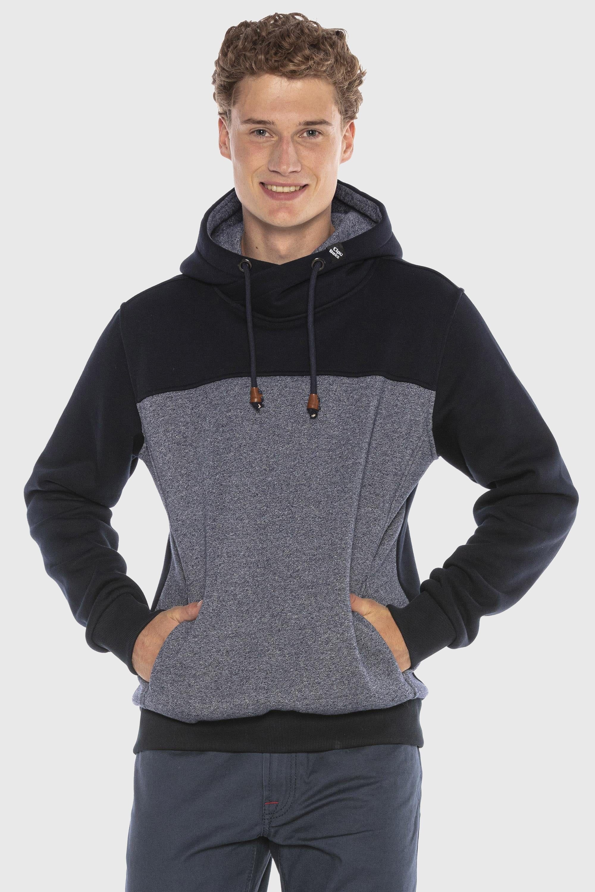 Cipo & Baxx Kapuzenpullover "Sweatshirts" 1 Stk. im Kontrast-Look günstig online kaufen
