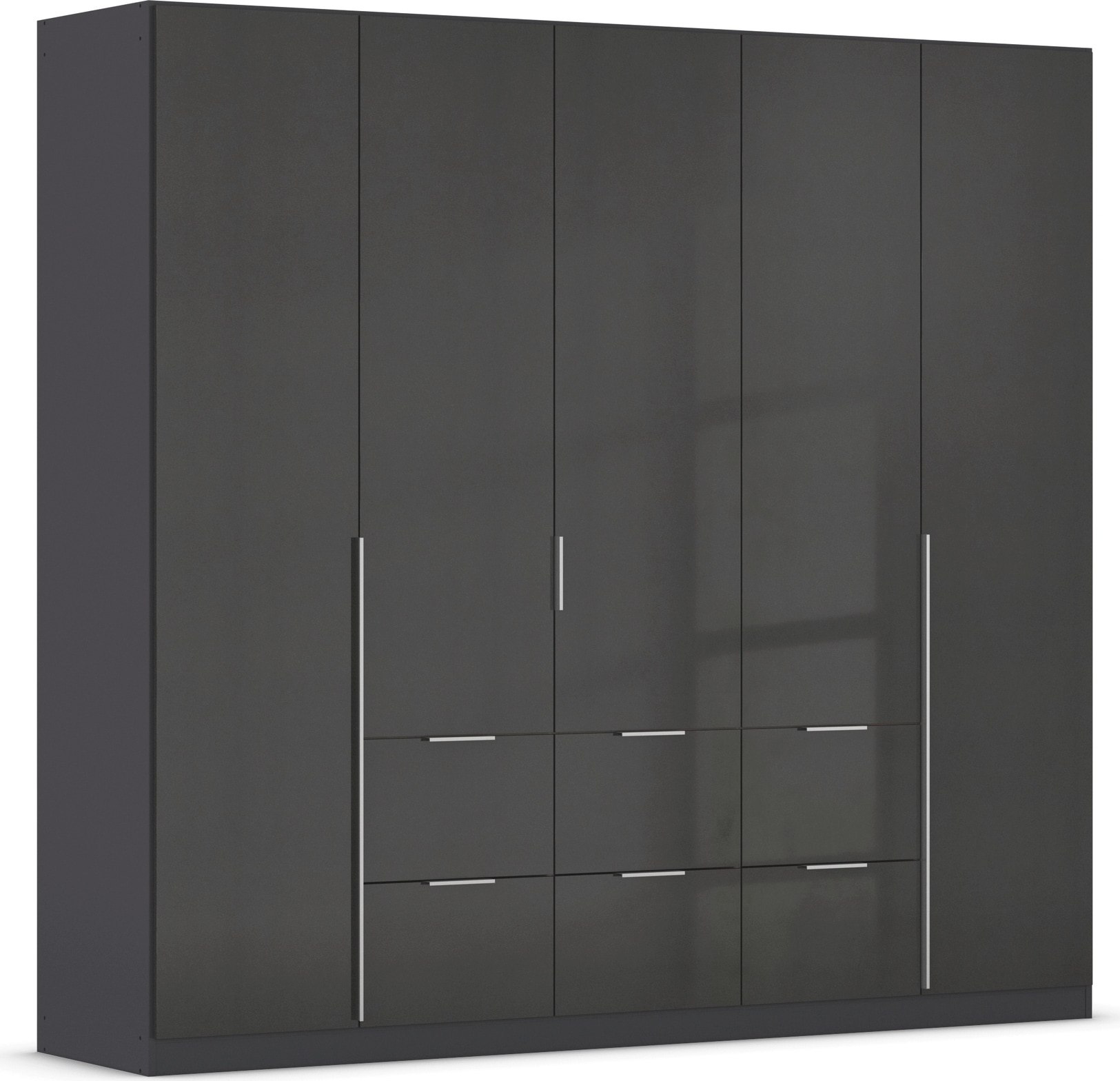 OTTO home Drehtürenschrank "Kleiderschrank Schrank Garderobe AGORDO mit Dekor- oder Hochglanzfront" in zwei Griff-Farben, Breite 226 cm, mit Außenschubkästen, Serie in 7 Breiten und 2 Höhen MADE IN GERMANY