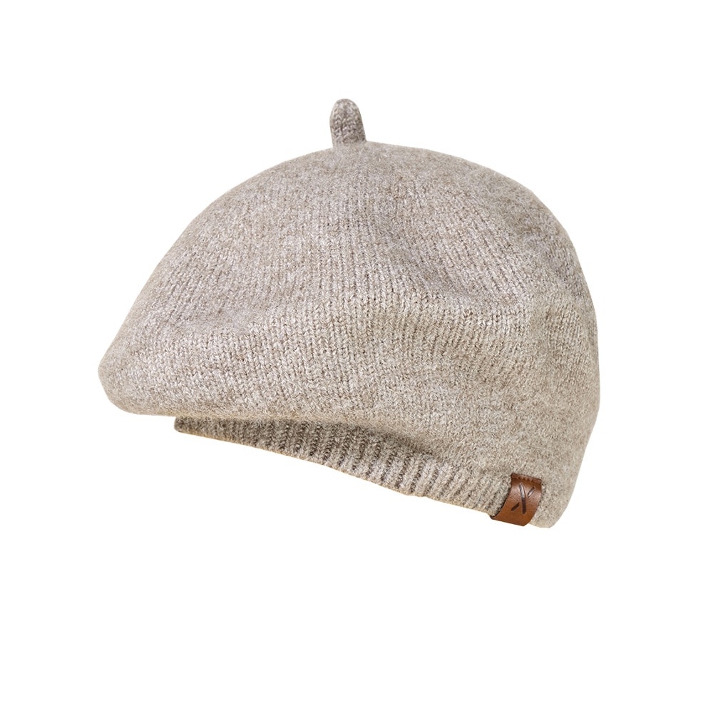 MAXIMO Mädchen Baskenmützebuchemeliert, Gr. 55, unifarben, Strick, Materialmix, Mützen, wärmend, elastisch, unifarben