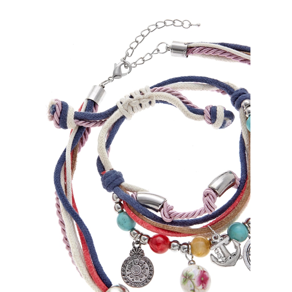 LASCANA Schmuckset, Kette und Armband mit vielen kleinen Anhängern