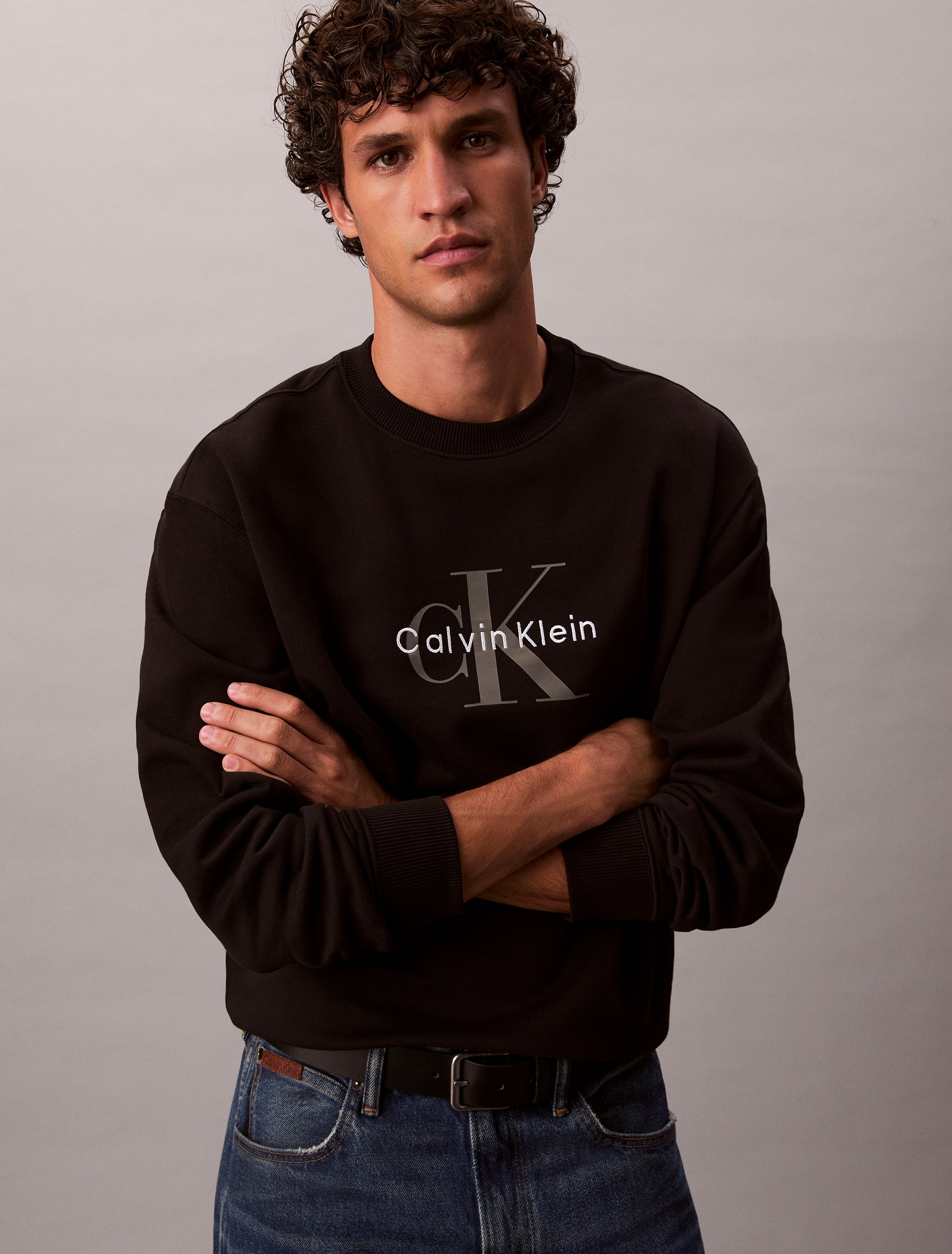 Calvin Klein Jeans Sweatshirt "LS EU 350TERRY MONOLOGO CN SWTSH", Rundhalsa günstig online kaufen