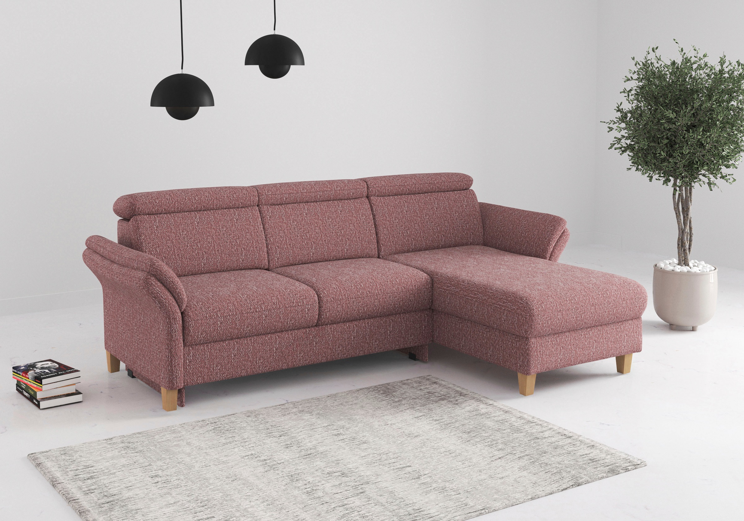 OTTO home Ecksofa "Glendale, L-Form" inkl. Kopfteilverstellung, wahlweise mit Vorziehsitz und Bettkasten
