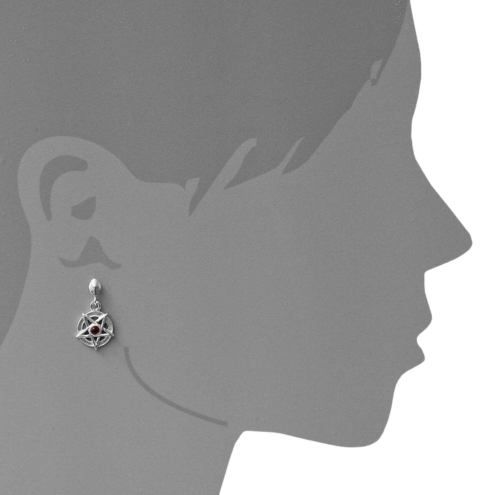OSTSEE-SCHMUCK Paar Ohrhänger »- Stern-Pentagramm - Silber 925/000 - Bernstein«