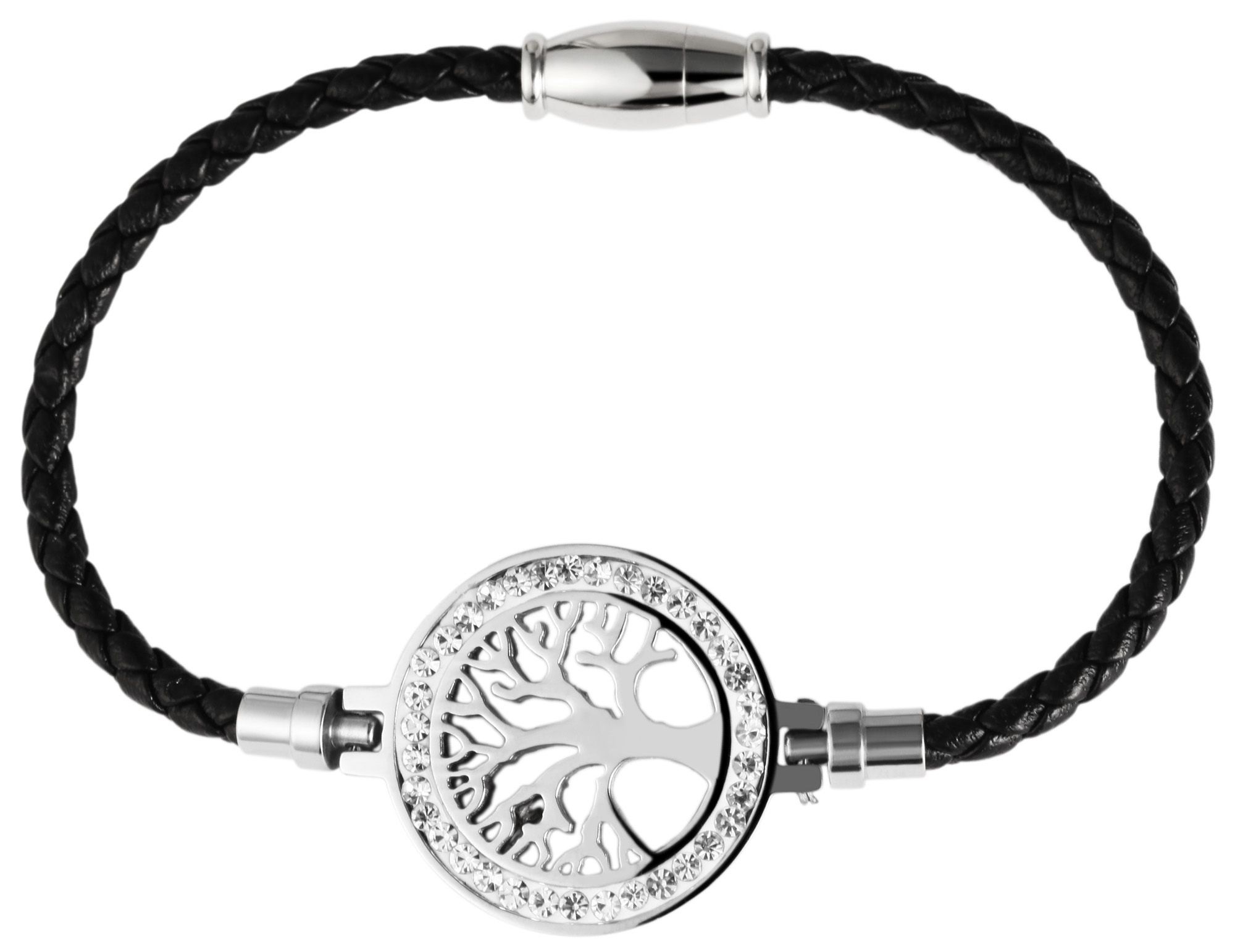 ADELIA ́S Damen Armreif "Damen", 18cm, Leder, schwarz, Leder, Armbänder, Ein stilvolles Geschenk für besondere Momente