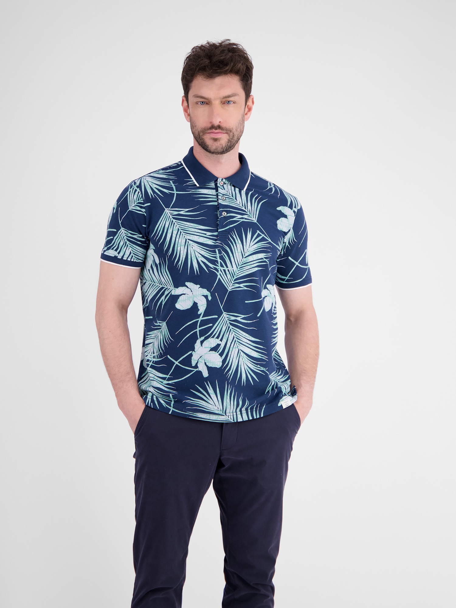 Thumbnail - LERROS Poloshirt "LERROS Modisches Poloshirt, sommerlich gemustert"