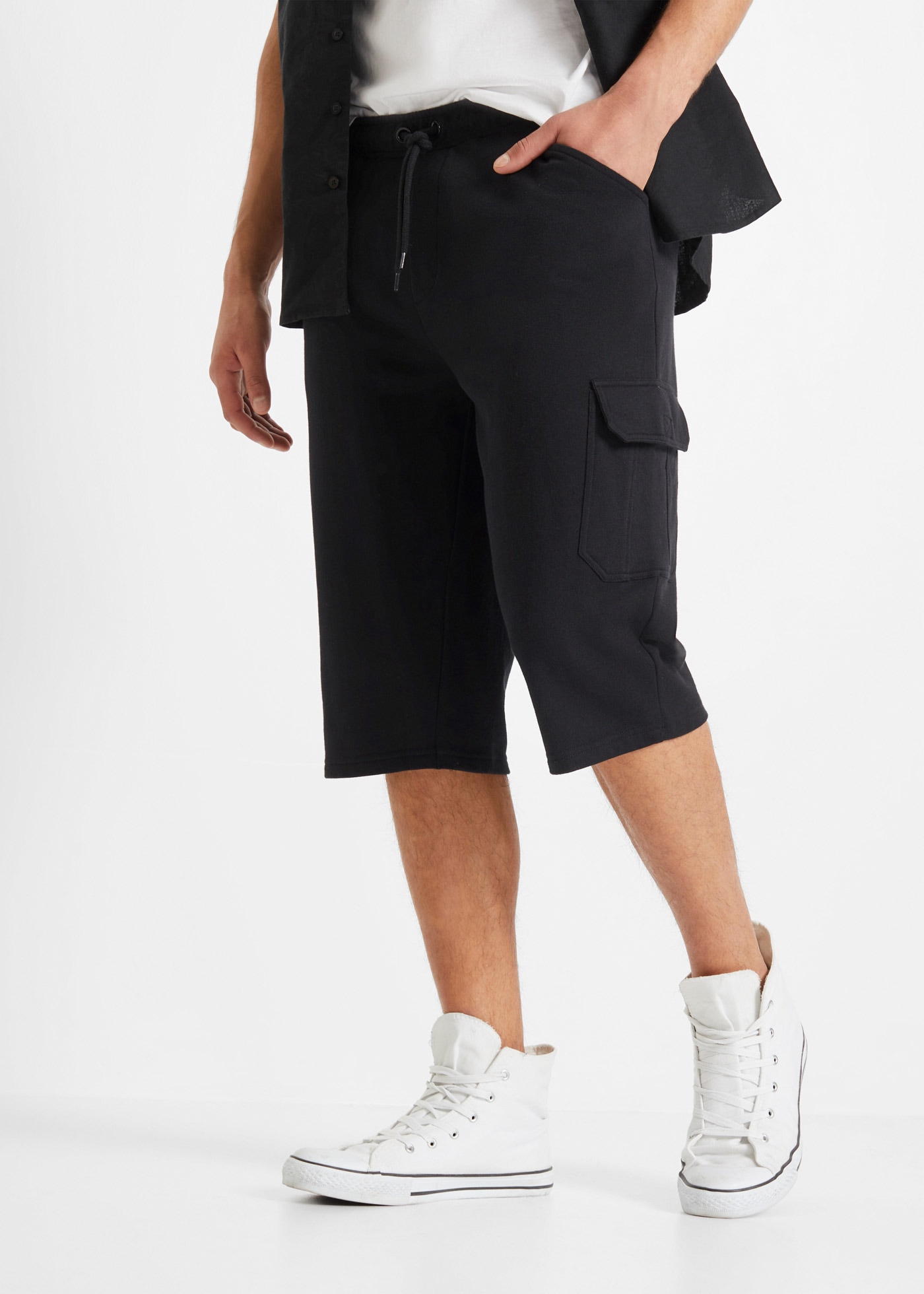 bonprix Sweatbermudas aus Baumwolle, mit zahlreichen Taschen, regular fit, günstig online kaufen