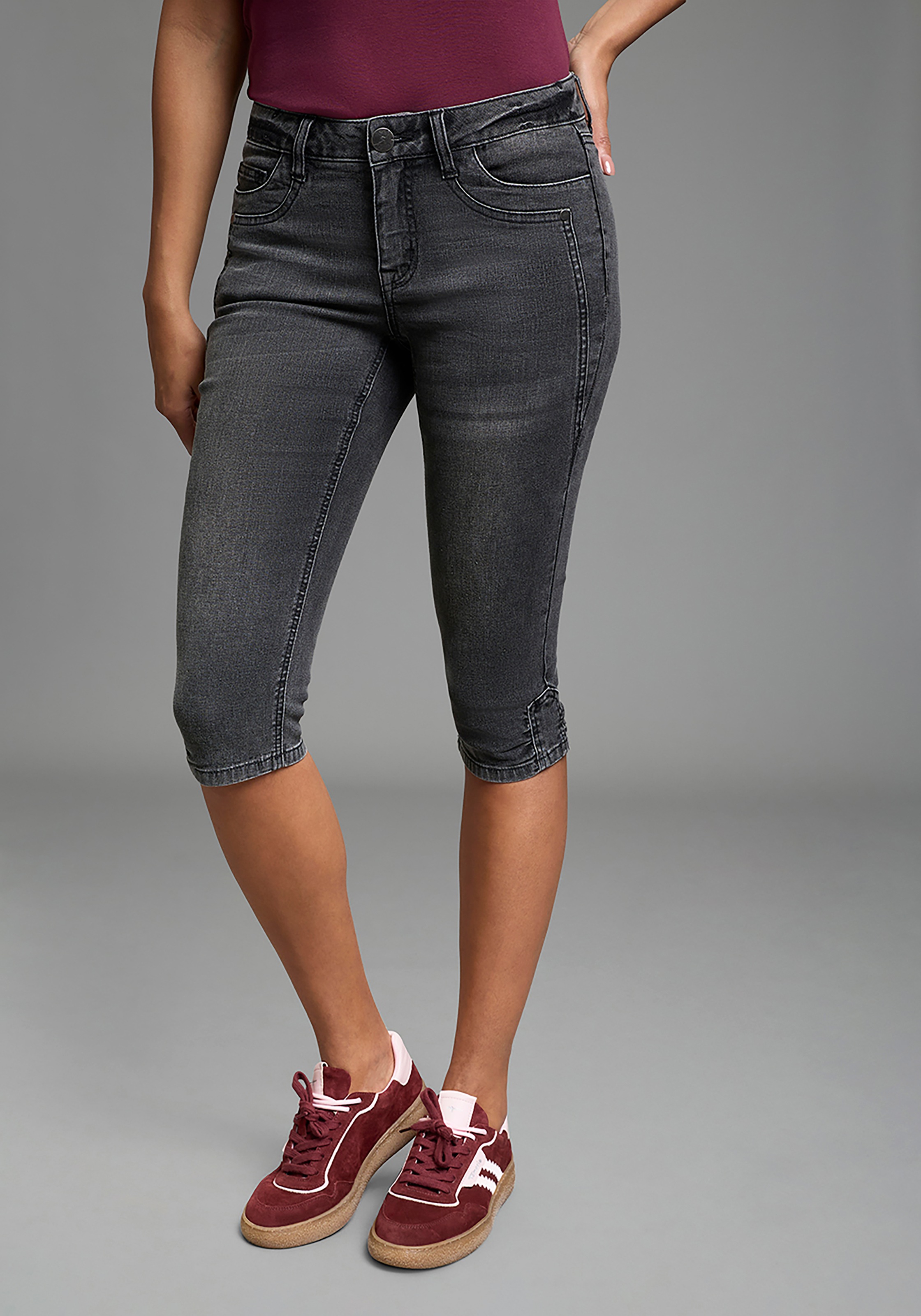 Arizona Caprijeans Skinny Fit, 3/4-Länge, mit Eingrifftaschen und Gesäßtasc günstig online kaufen