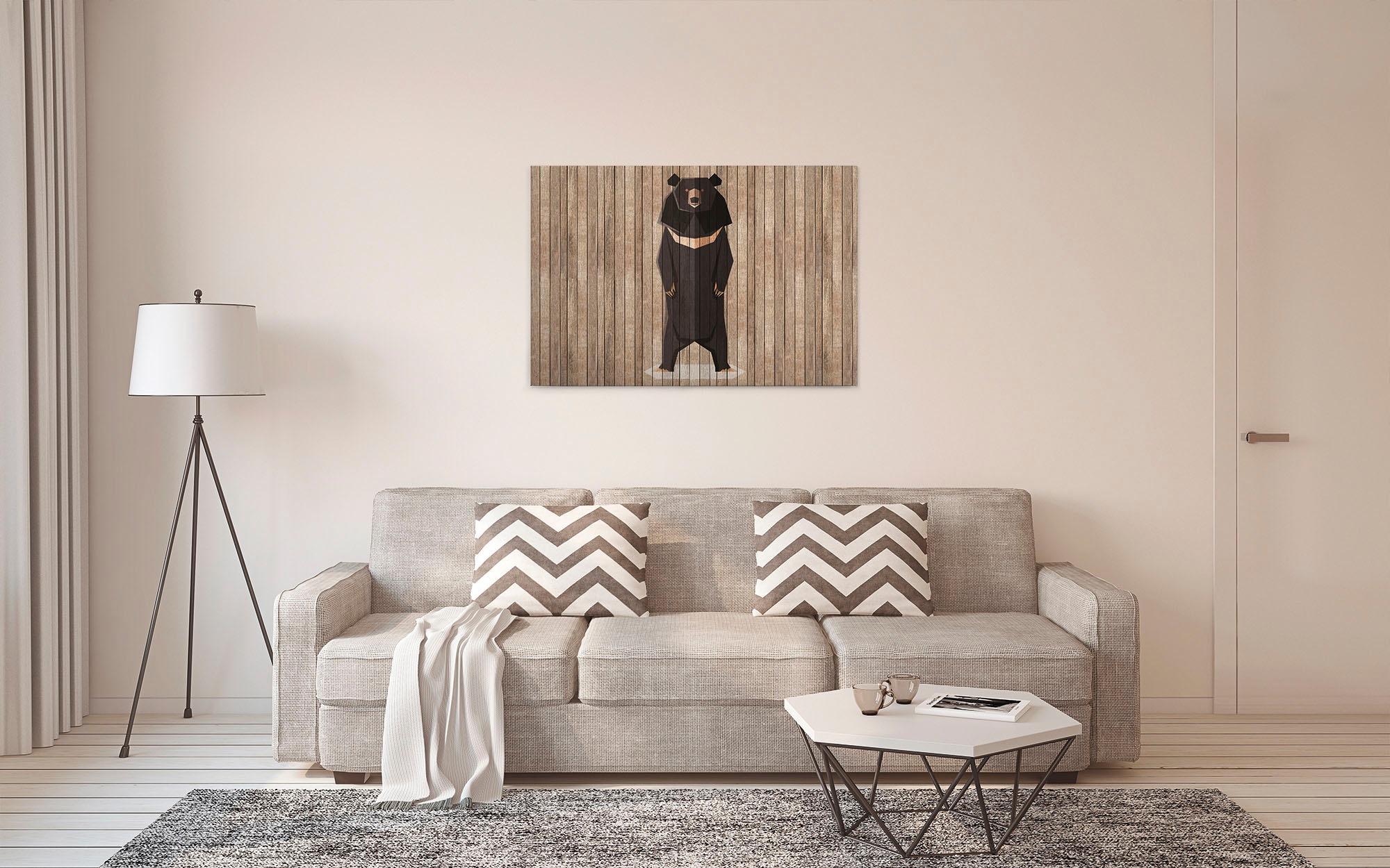 A.S. Création Leinwandbild »born to be wild«, Kunst-Tiere-Kinder, (1 St.), Keilrahmen Bild Holzoptik Tiere Leinwand-Bild Wohnzimmer modern Kinder