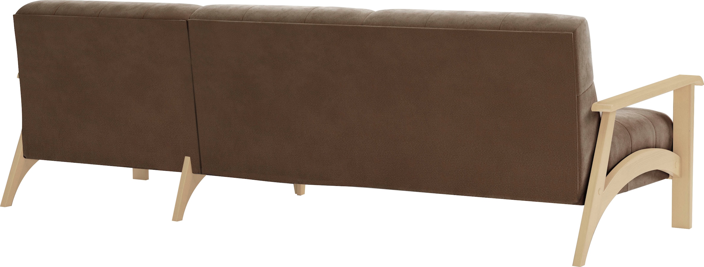 sit&more Ecksofa »Billund L-Form«, Armlehnen aus Buchenholz in natur, verschiedene Bezüge und Farben