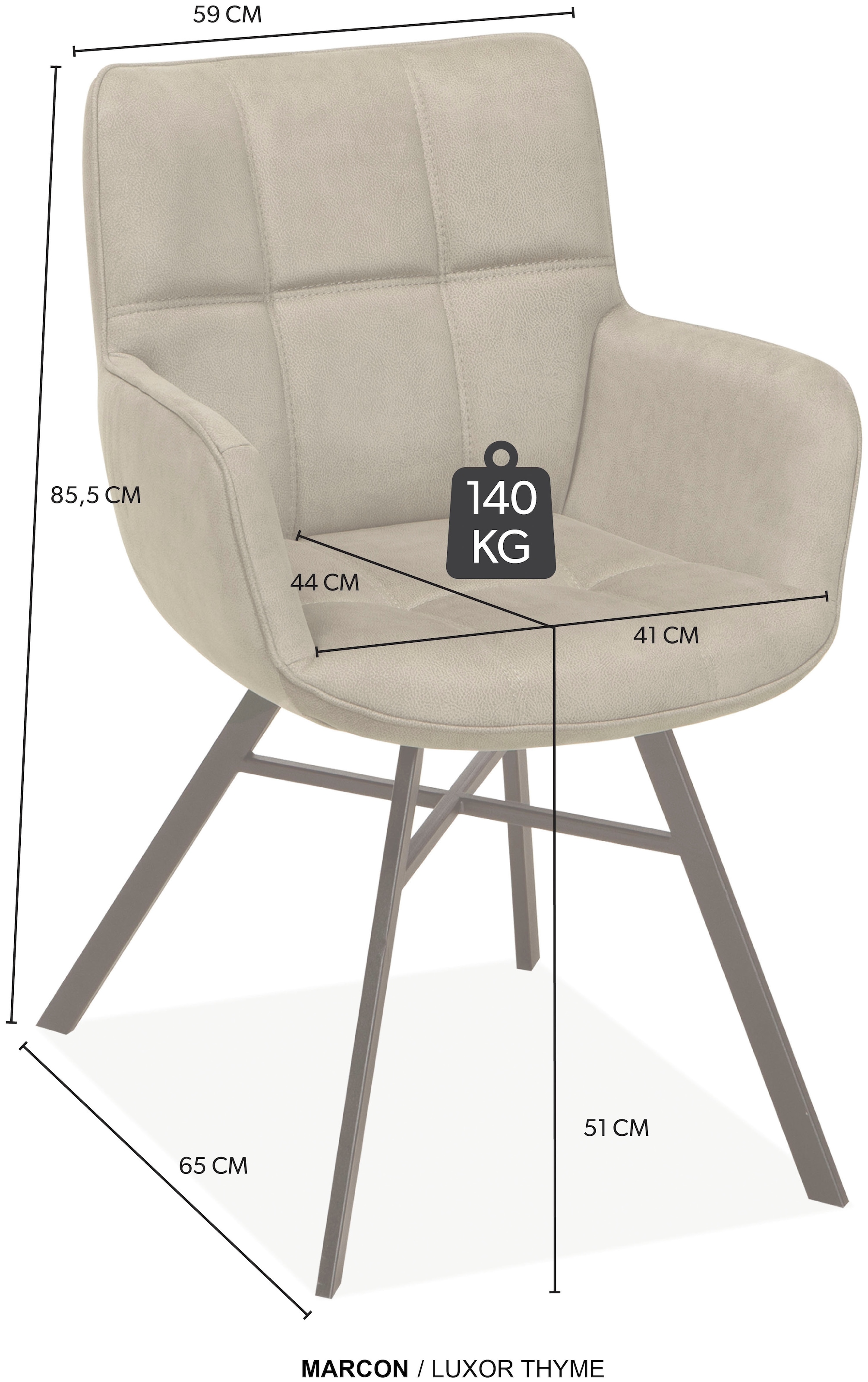 OMG Design Armlehnstuhl »Marcon«, (Set), 2 St., Stoff, Esszimmerstuhl, pflegeleichter Bezug