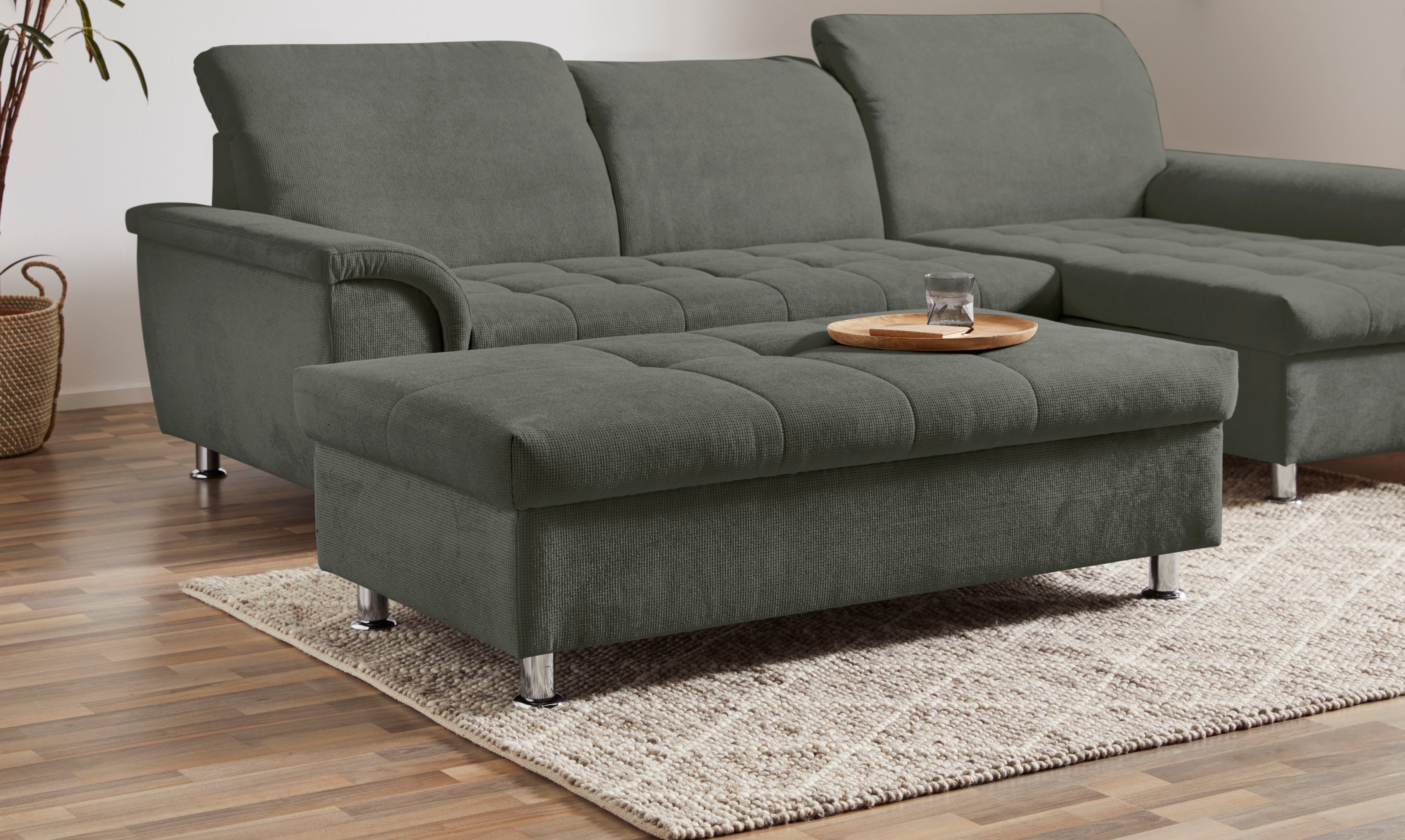 DOMO collection Stauraumhocker "FRANZI, elegant, komfortabel" mit großem Stauraumfach