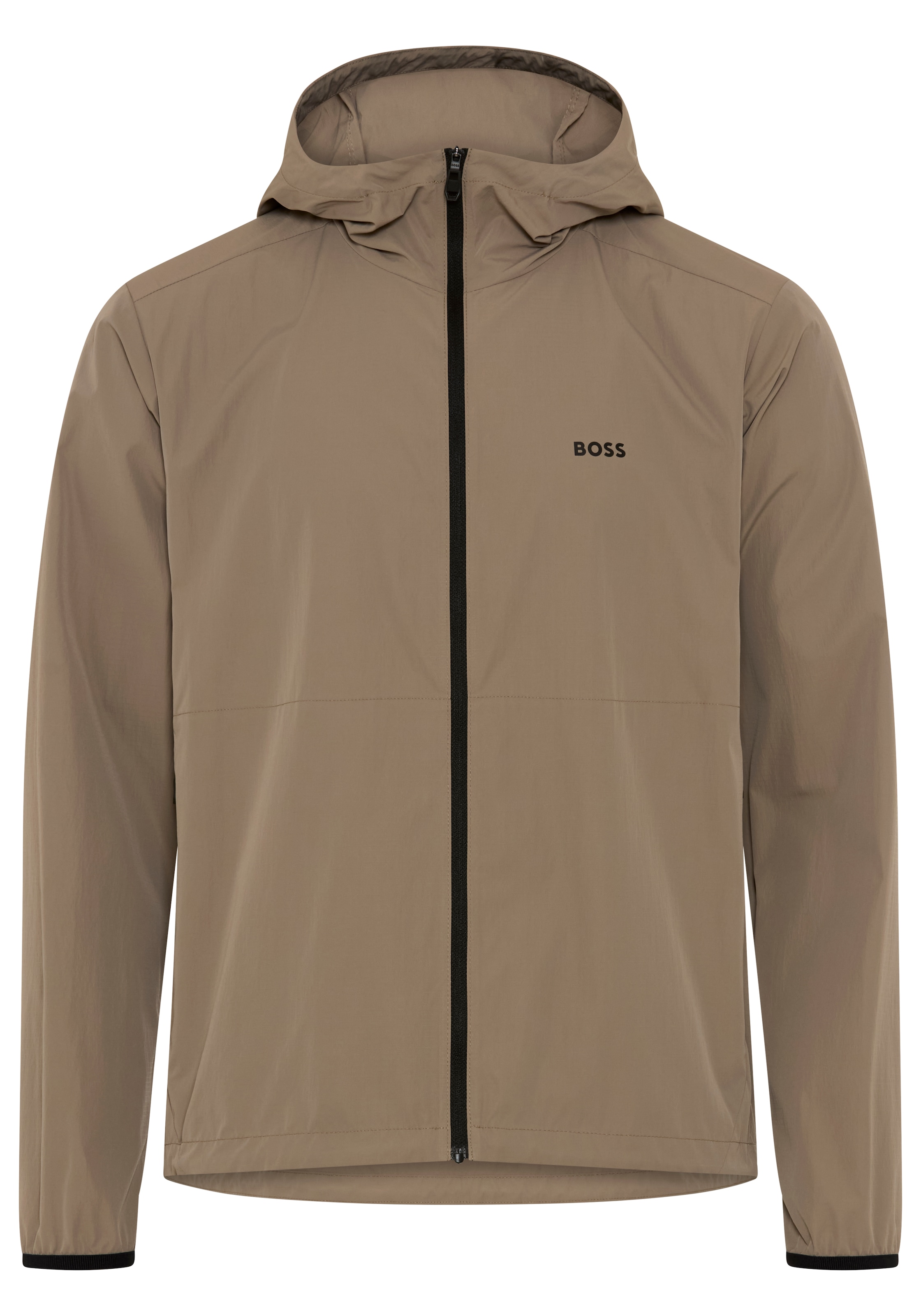 BOSS GREEN Windbreaker mit Kapuze Regular Fit, Superleichte Qualität, Packfunktion innen in der Kapuze