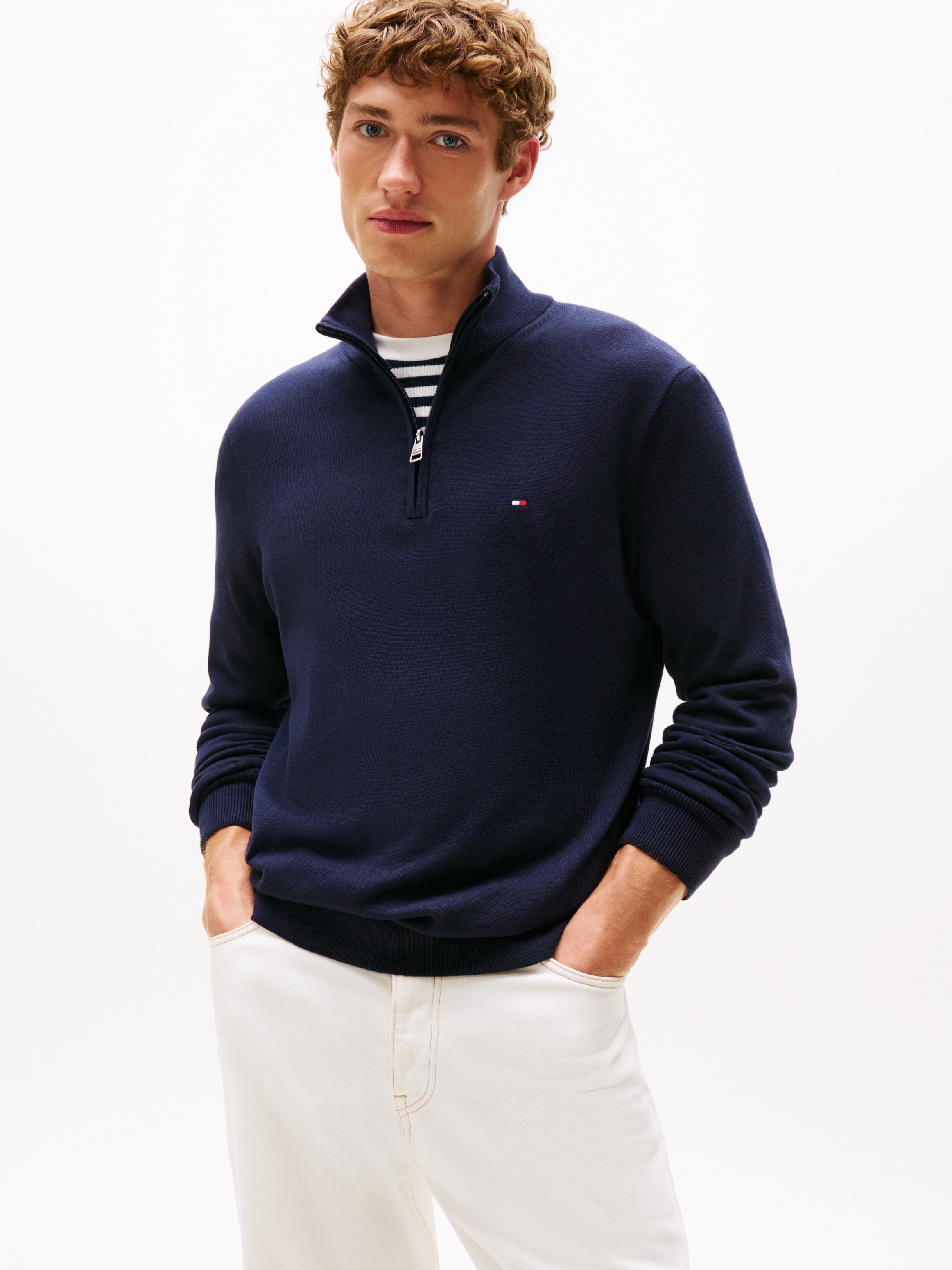 Tommy Hilfiger Troyer »ESSENTIAL COTTON ZIP MOCK«
