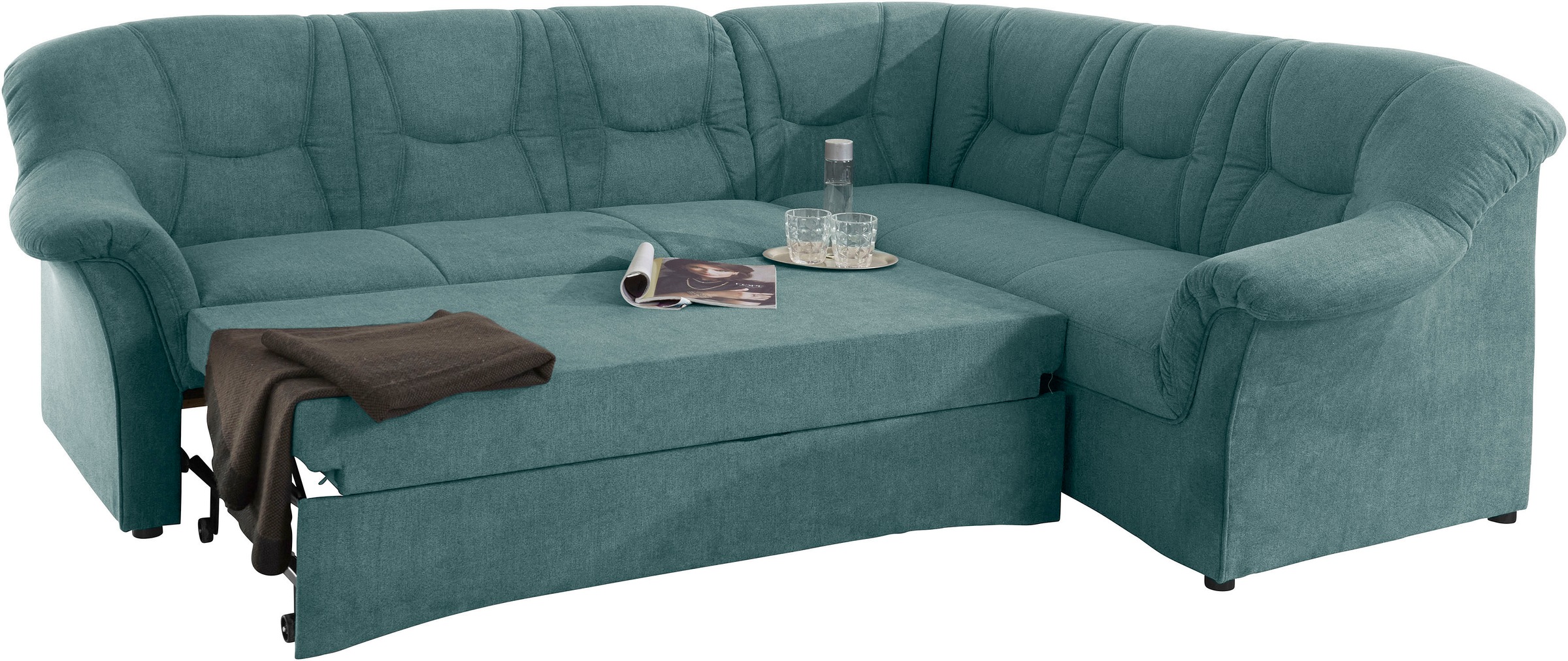 DOMO collection Ecksofa »Sarafina zeitlos und komfortabel, optional mit Federkern, L-Form«, wahlweise mit Bettfunktion