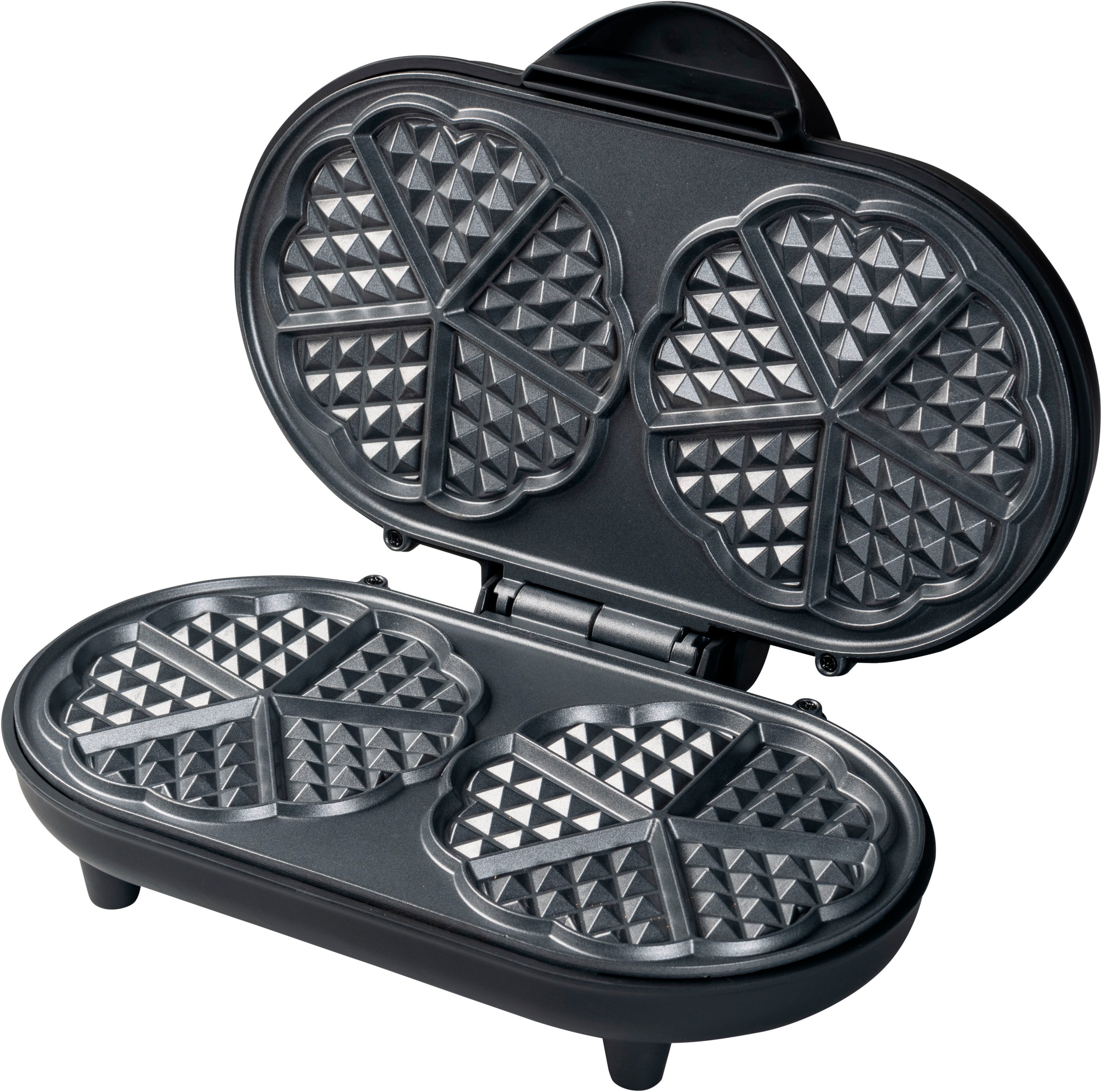 bestron Waffeleisen »ADWM1000BL«, 1200 W, Doppelwaffeleisen für klassische Herzwaffeln