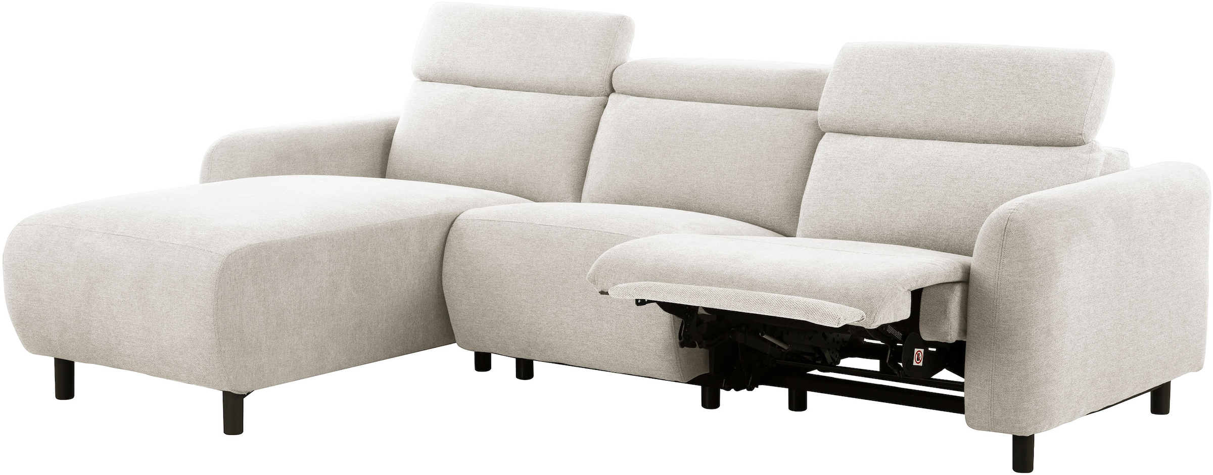 OTTO home Ecksofa »SKAANE Struktur, L-Form, 274 cm, manuelle/elektrische Relaxfunktion,« 274 cm, mit Kopfteilverstellung und man. oder elektr. Relaxfunktion
