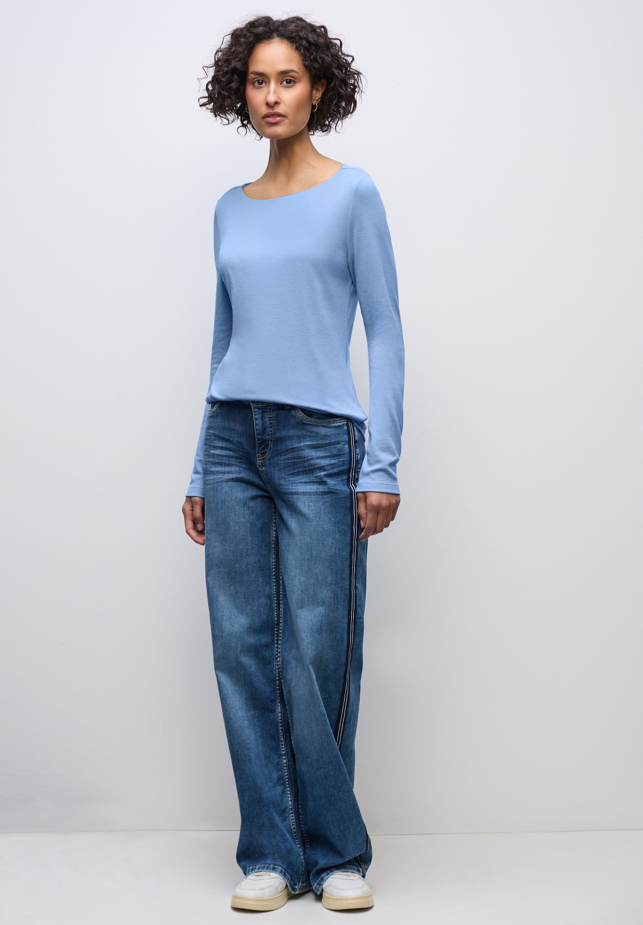 Thumbnail - STREET ONE Langarmshirt in Unifarbe