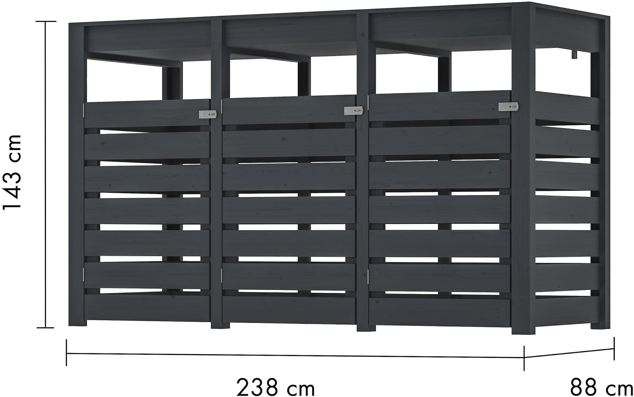 Karibu Mülltonnenbox »mit integriertem Hochbeet mit 170 l Fassungsvermögen«, bietet Platz für bis zu 3 Mülltonnen