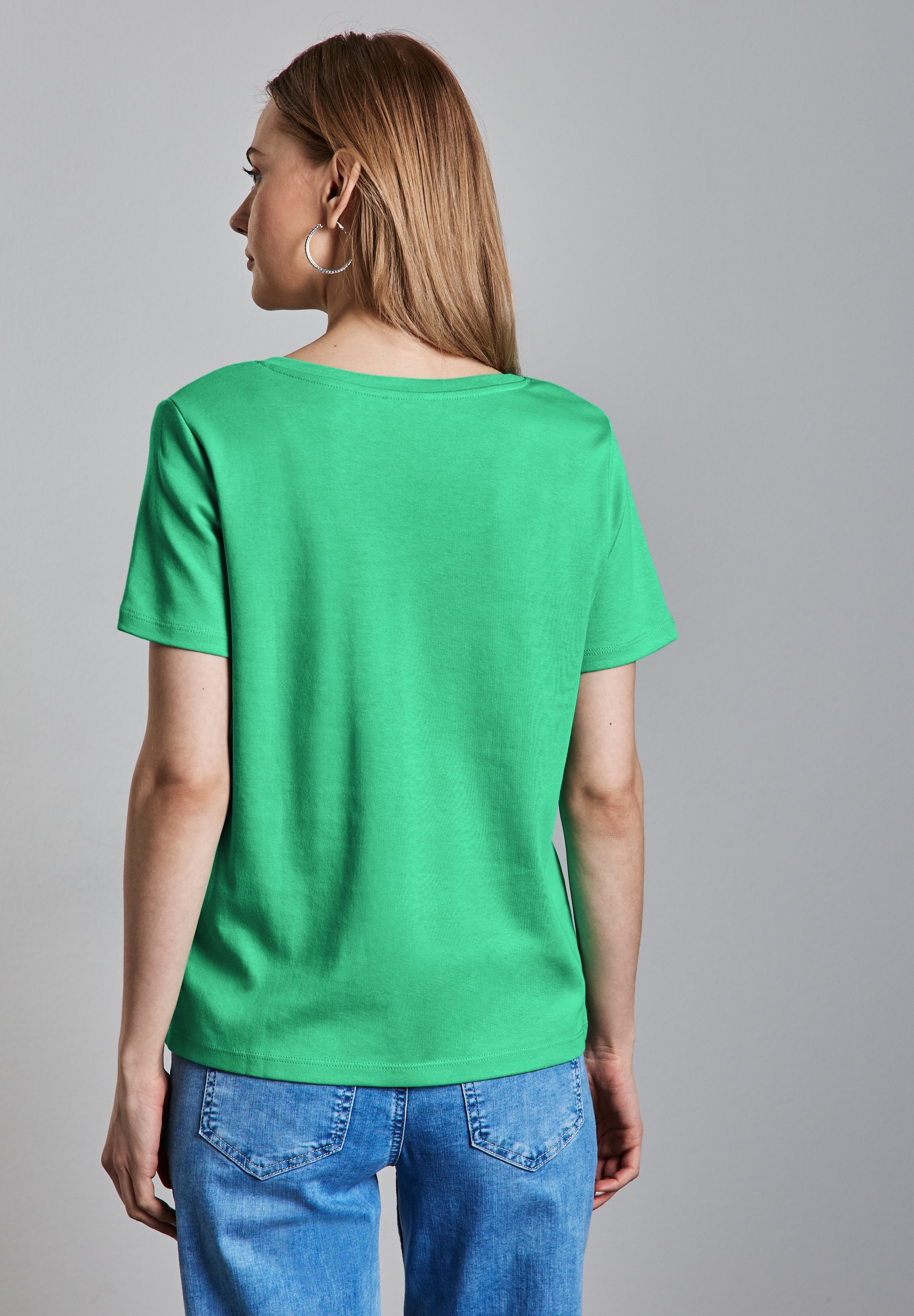 STREET ONE V-Shirt, aus reiner Baumwolle