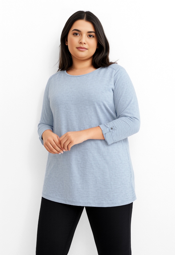 ONLY CARMAKOMA 3/4-Arm-Shirt "CARSLUB 3/4 O-NECK FOLD UP TO JRS BS" günstig online kaufen