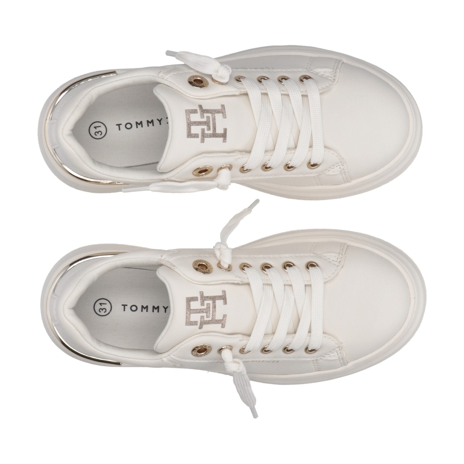Tommy Hilfiger Plateausneaker, Sneaker, Plateauschuh, Schnürschuh mit Metallic-Einsätzen