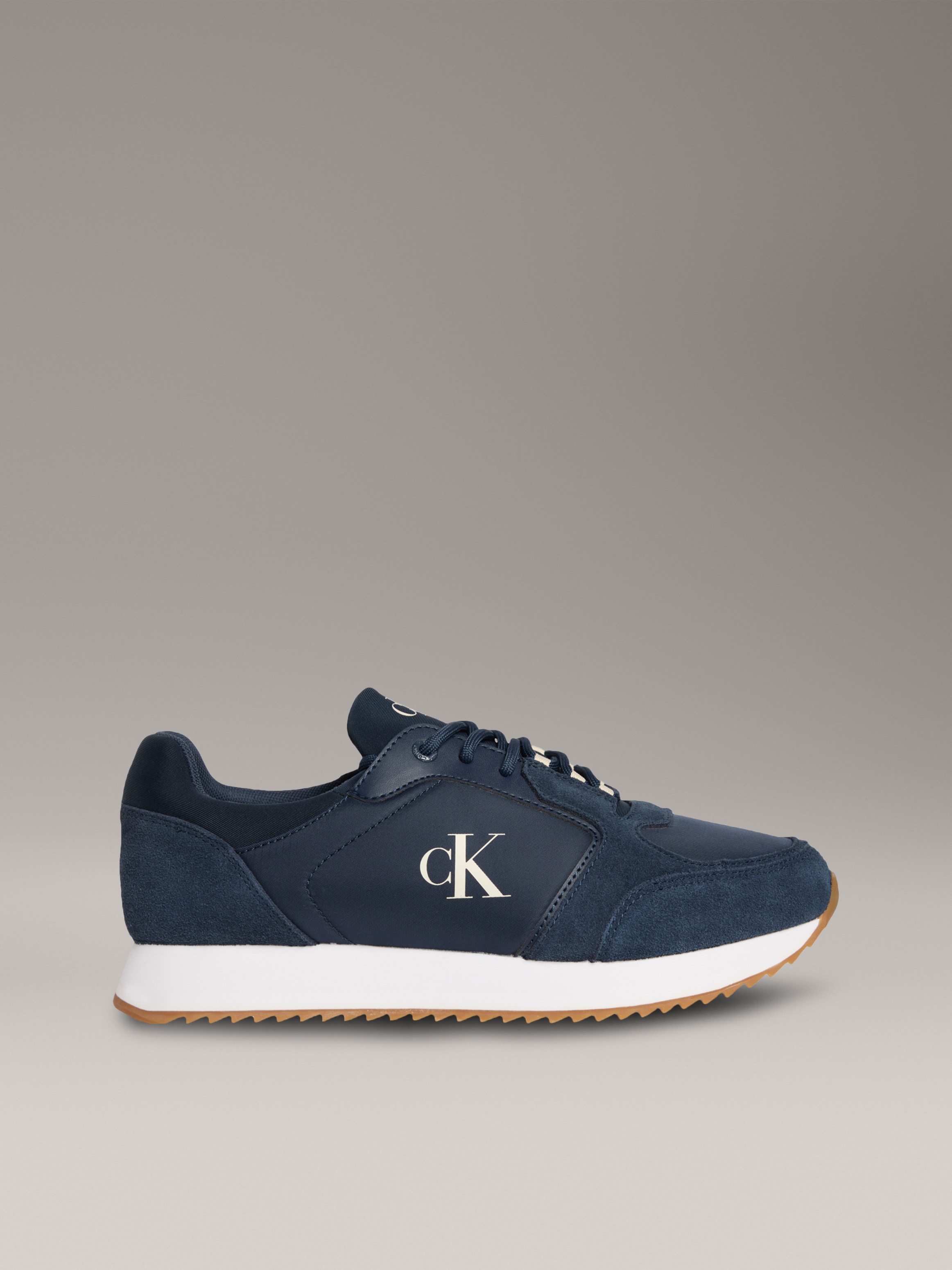 Calvin Klein Jeans Slip-On Sneaker »RETRO RUNNER SOCK LACE UP NY-SU«, Halbschuh, Freizeitsneaker mit CK-Logo und aufgesetzter Schnürung
