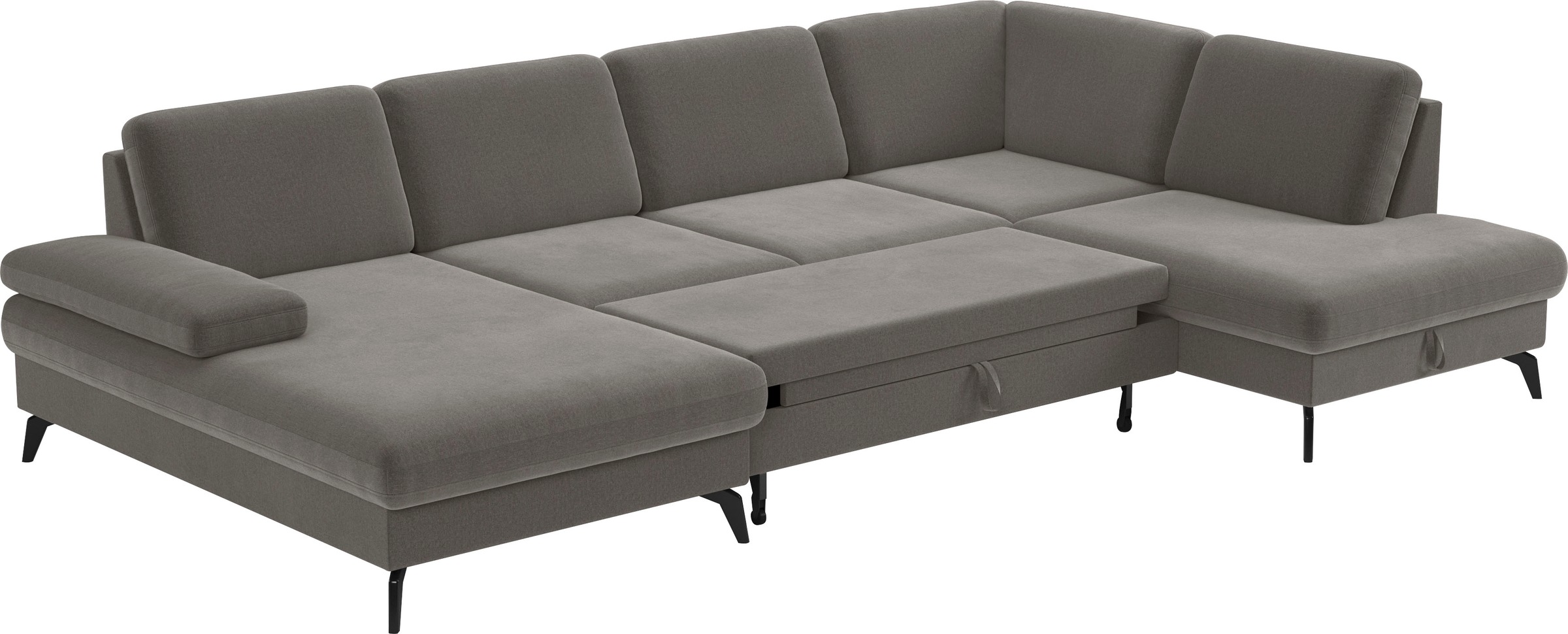 sit&more Wohnlandschaft »Morris U-Form, inkl. Sitztiefenverstellung«, wahlweise mit Armteilverstellung, Bettfunktion & Bettkasten